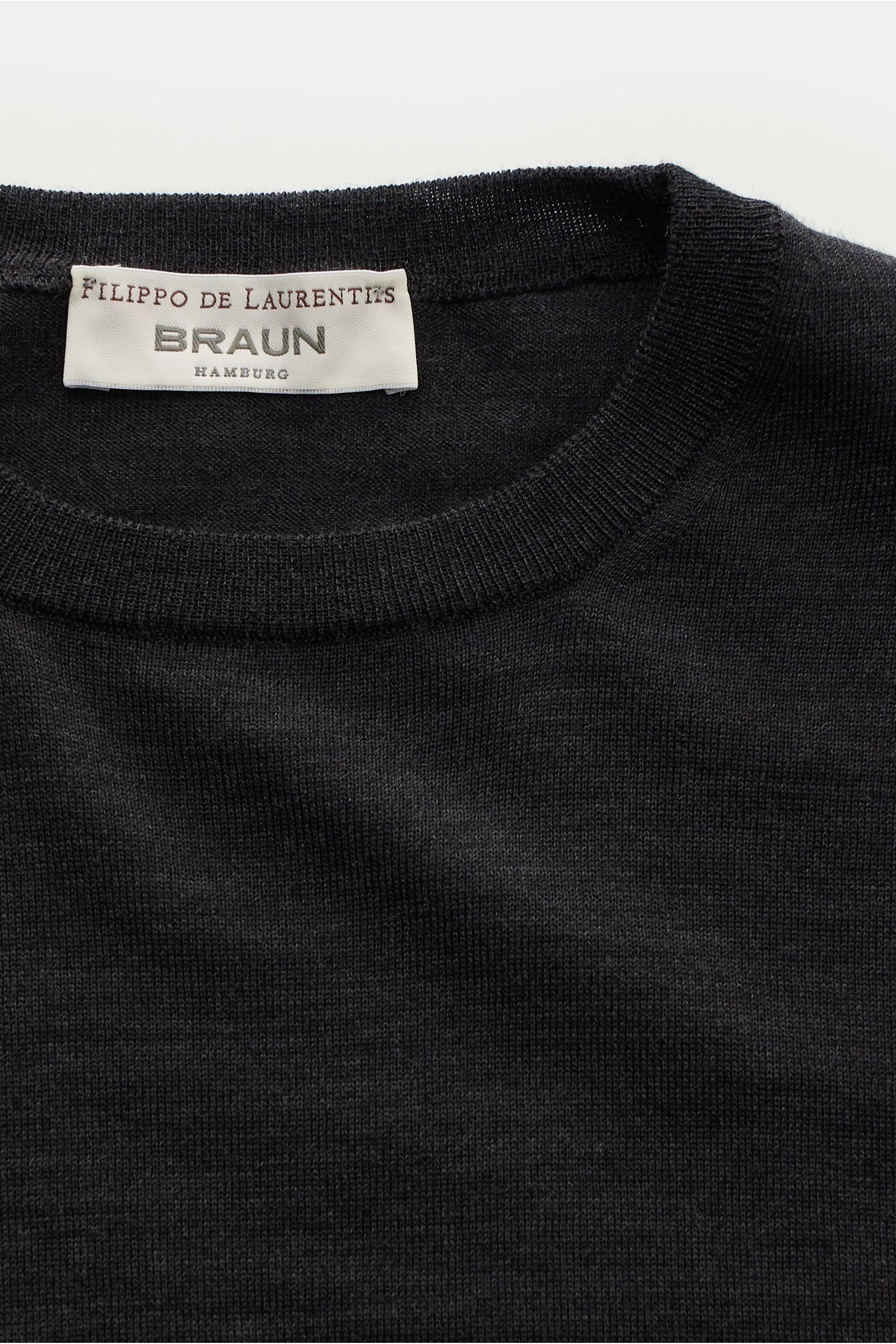 Filippo de Laurentiis Rundhalspullover anthrazit meliert