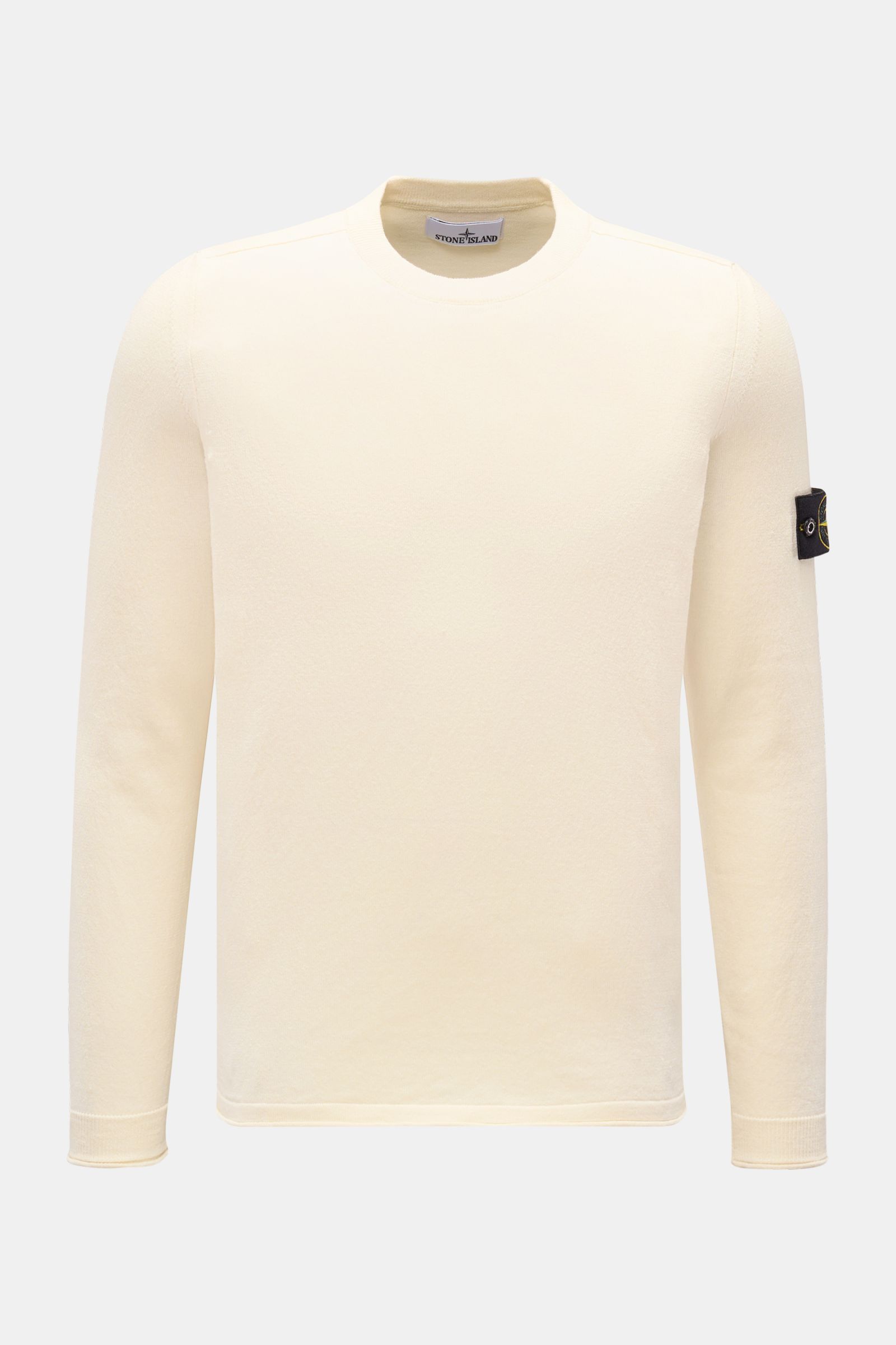 Stone Island Feinstrick-Rundhalspullover 'Maglia' creme