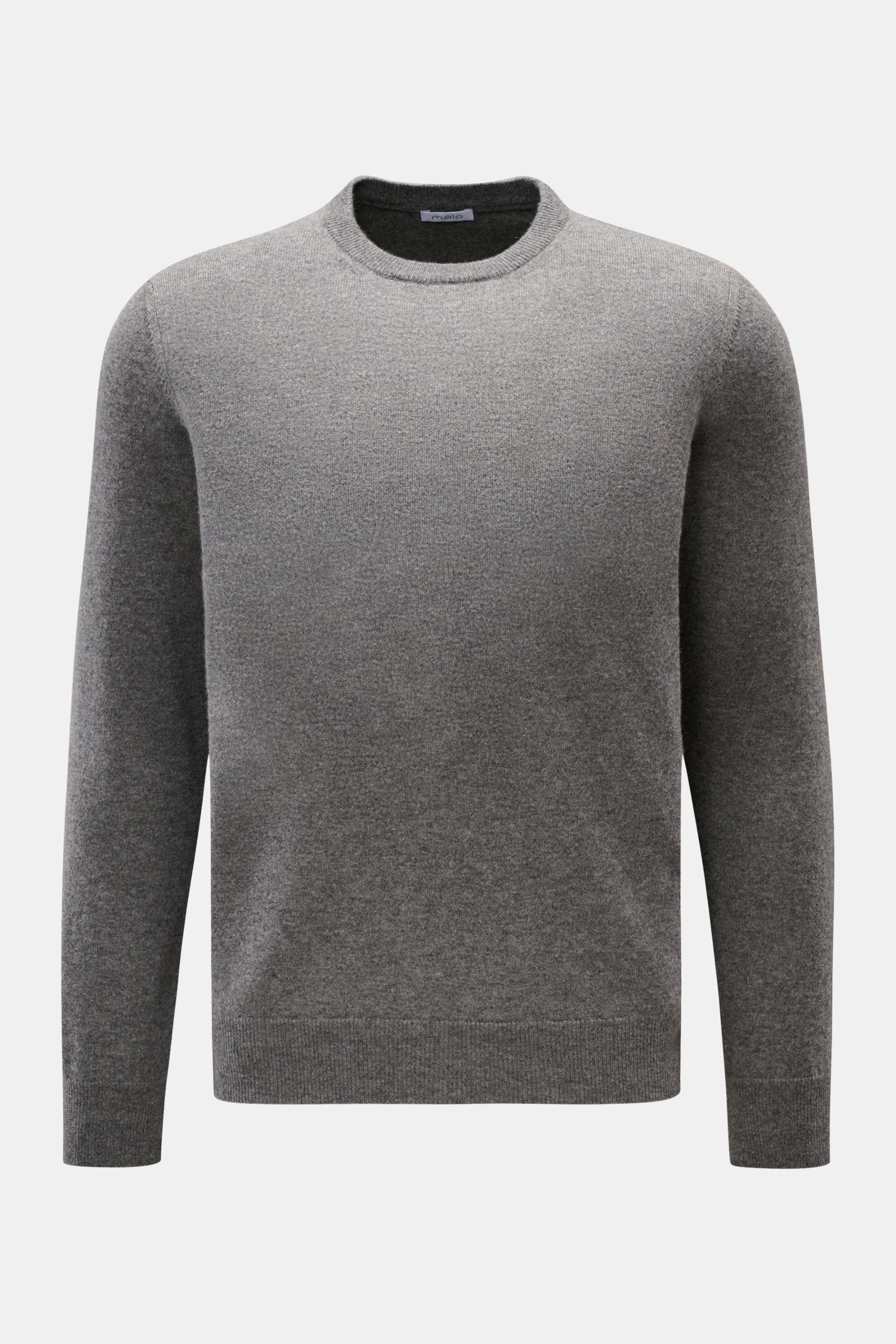 Malo Cashmere crew neck jumper grey mottled