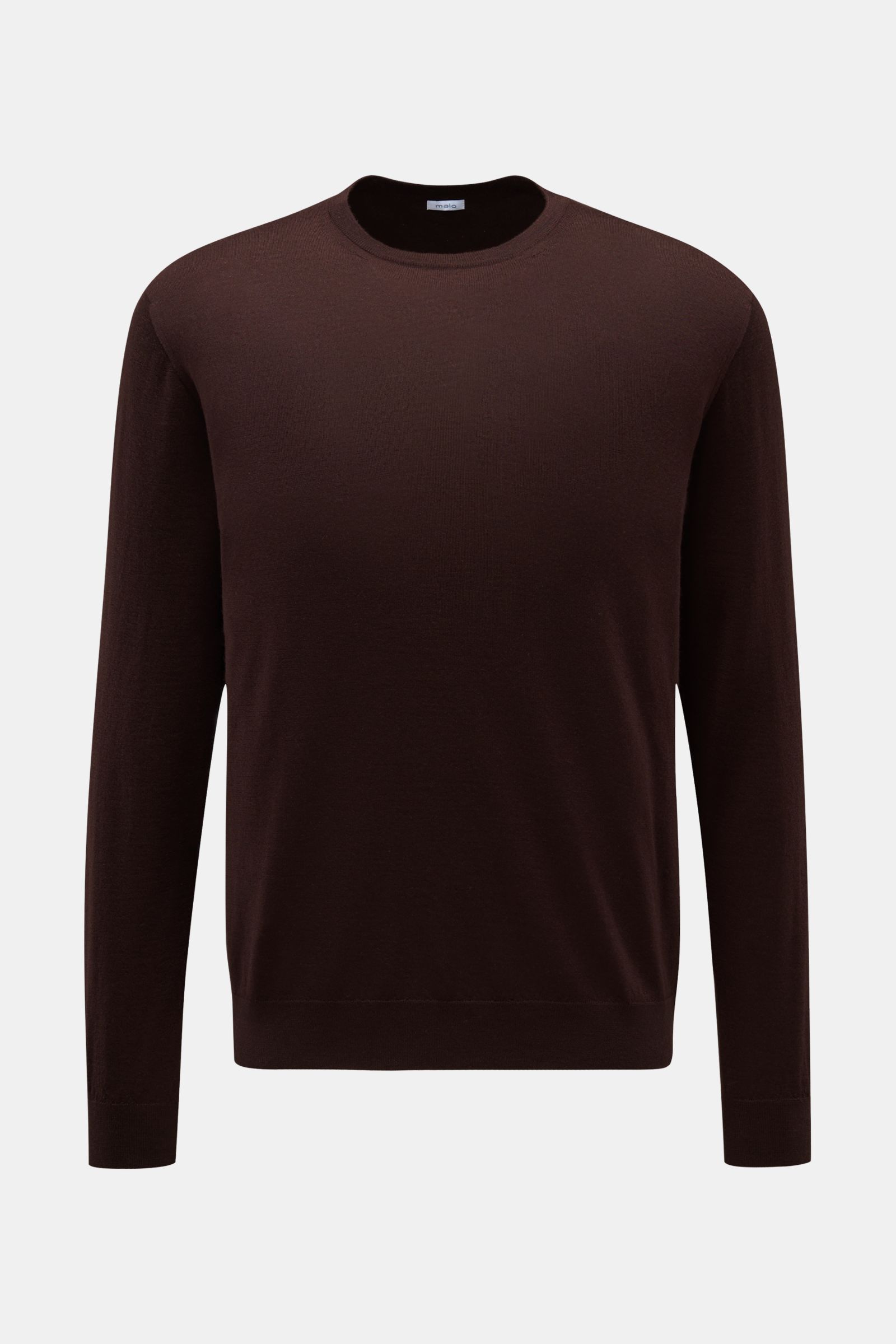 Malo Cashmere Rundhalspullover dunkelbraun