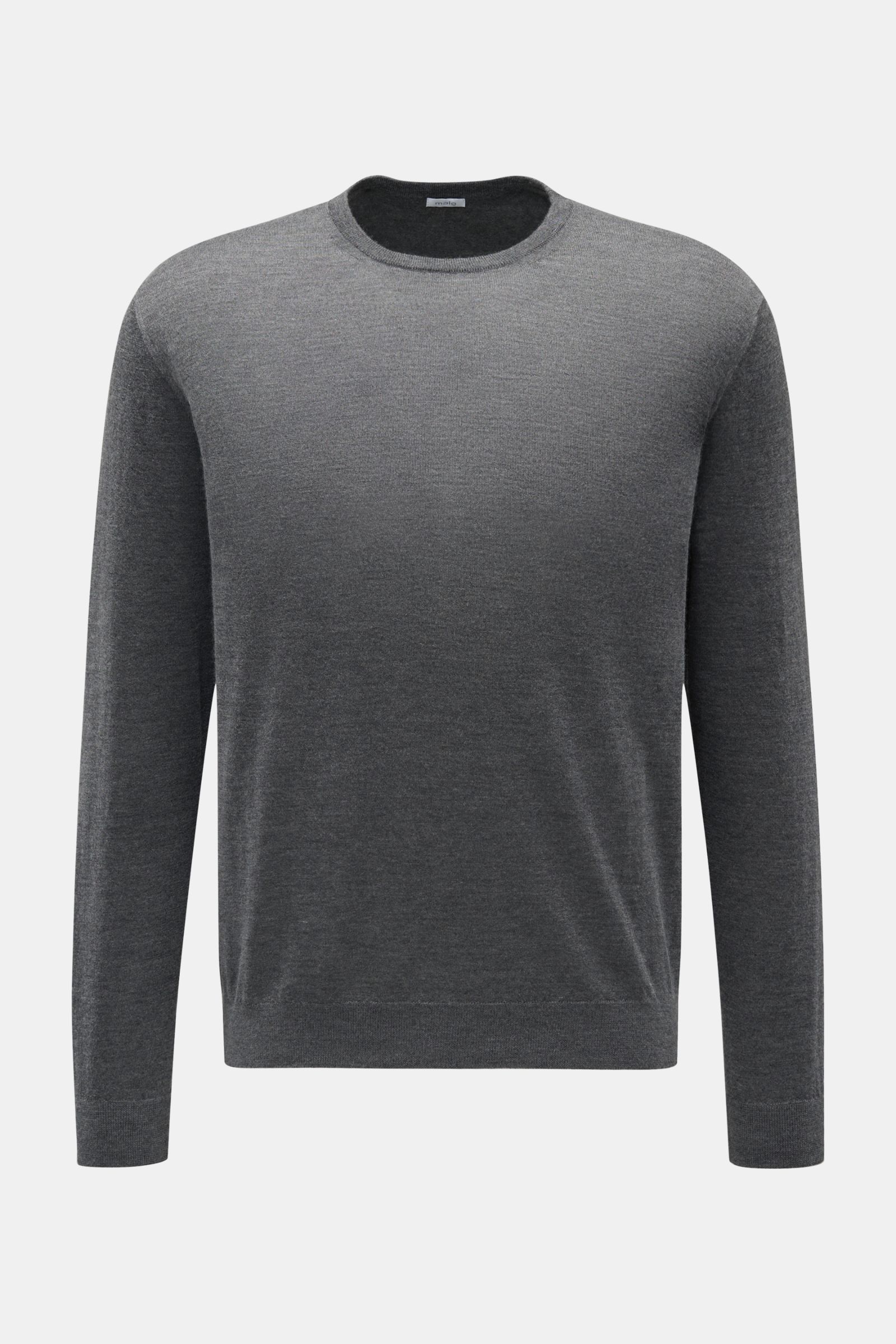 Malo Cashmere Rundhalspullover grau meliert