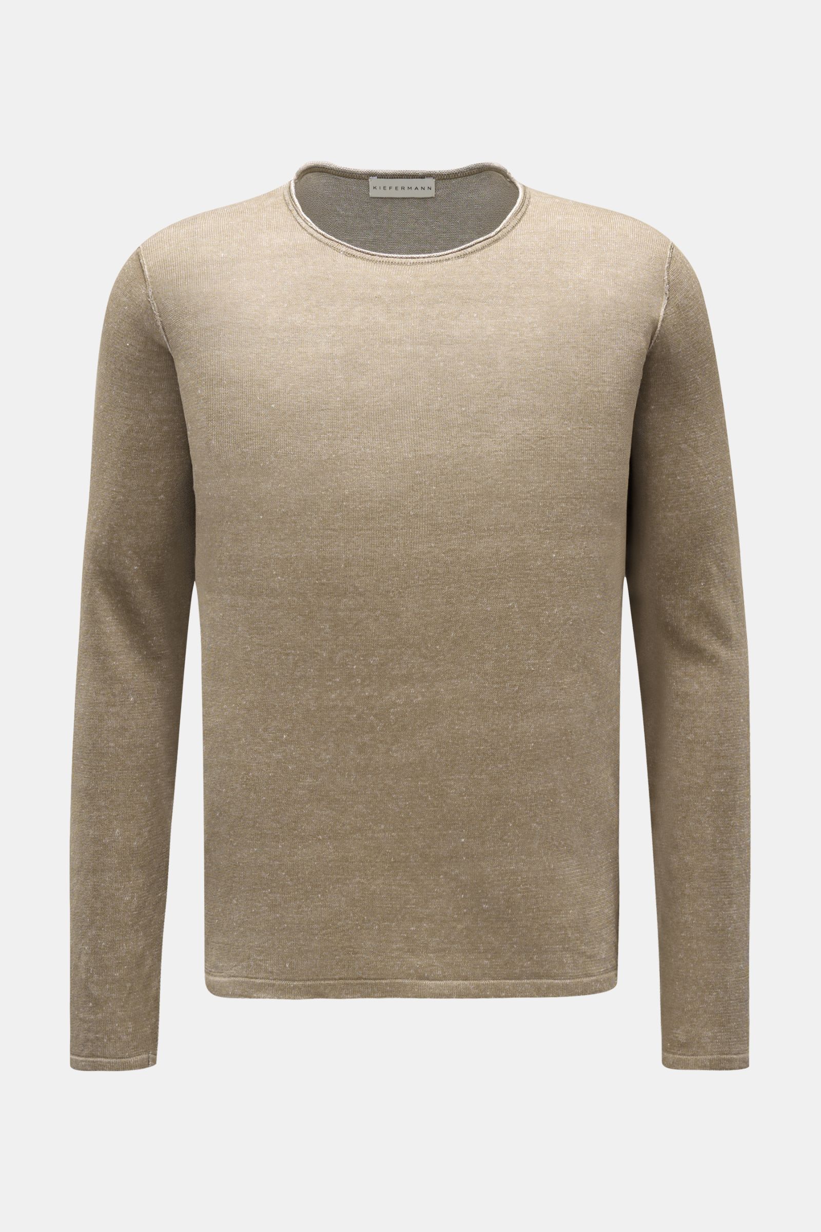 Kiefermann Leinen Rundhalspullover 'Jenario' graugrün