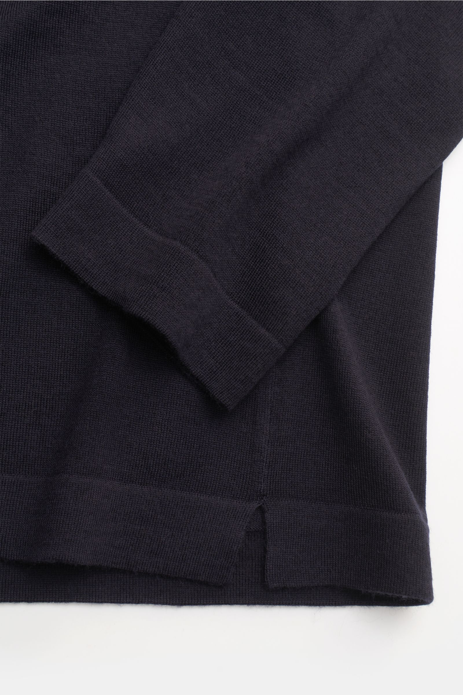04651/ A trip in a bag Merino Feinstrick-Rundhalspullover navy