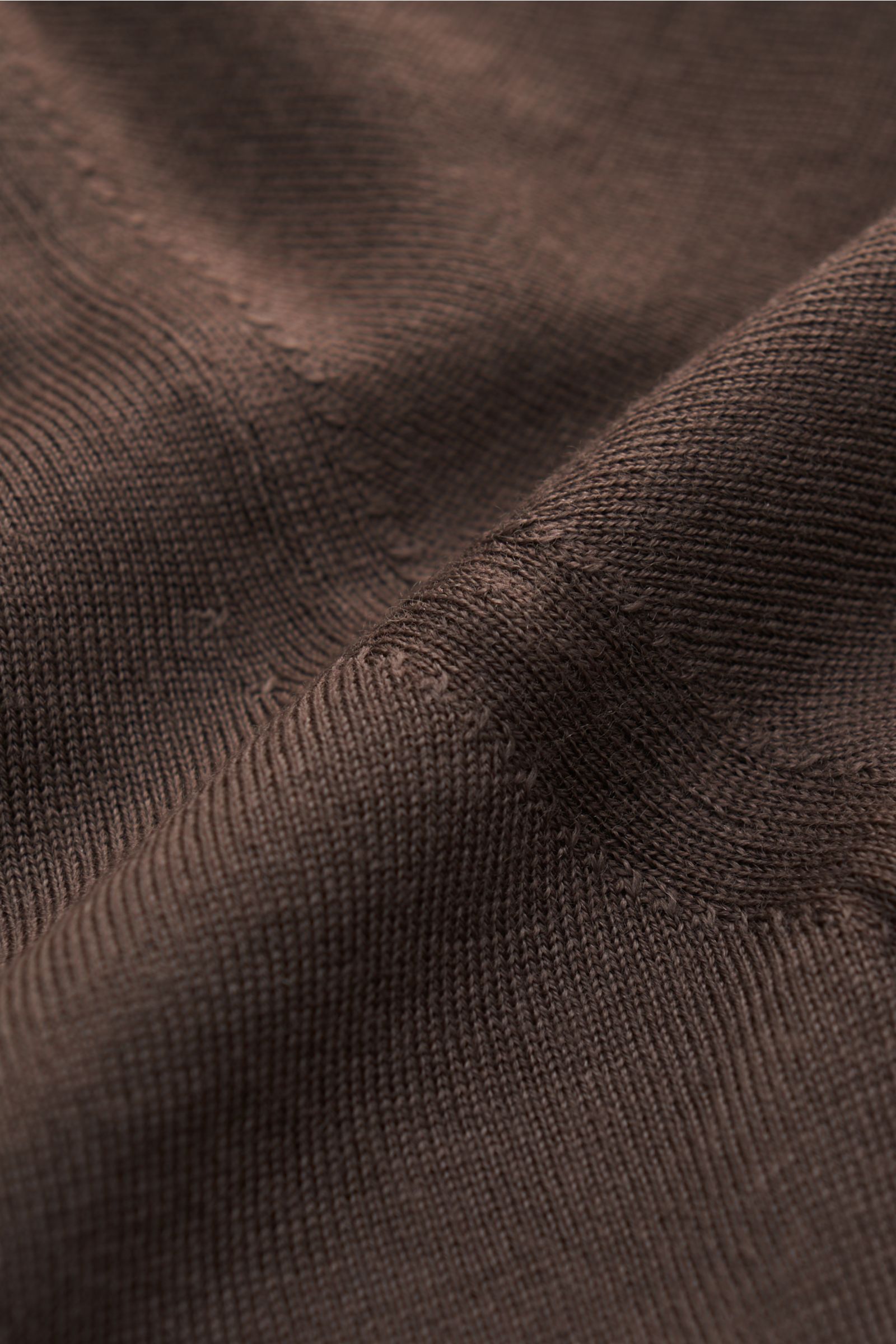 04651/ A trip in a bag Merino Feinstrick-Rundhalspullover graubraun