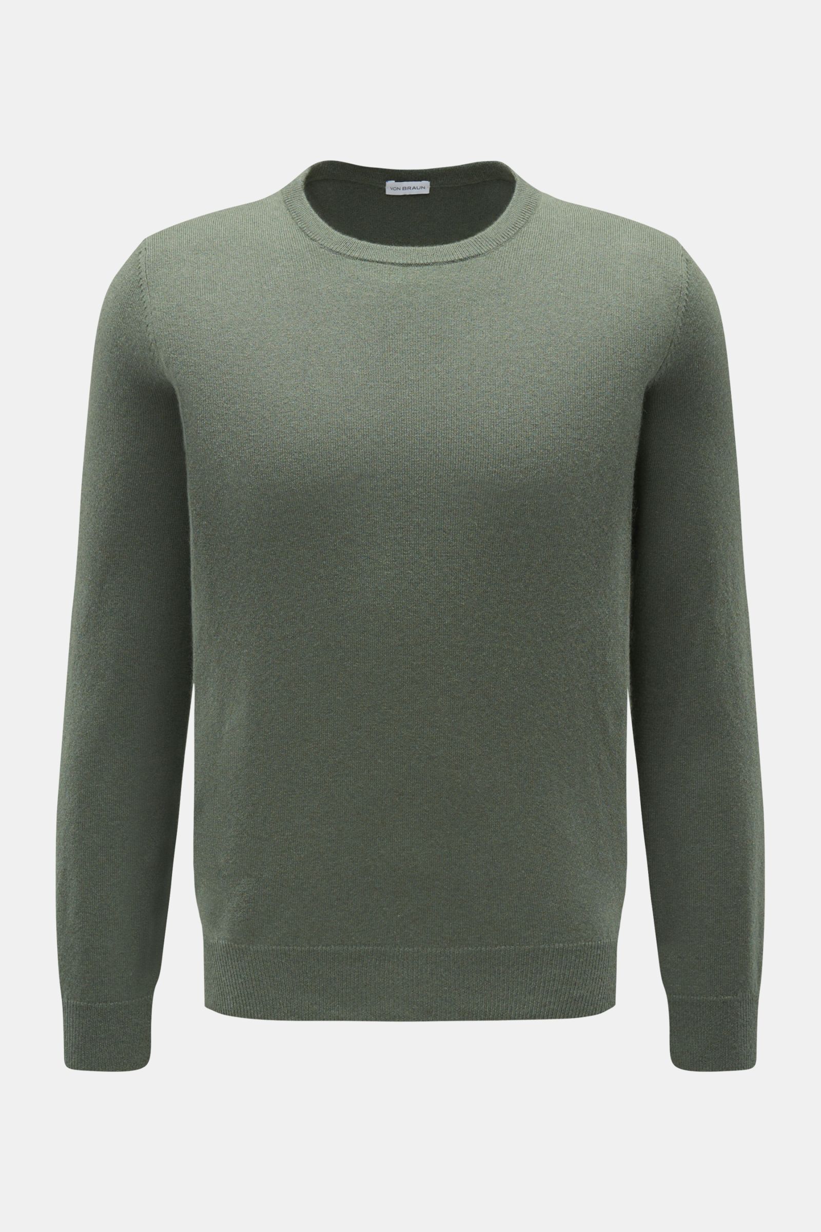 von Braun Cashmere Rundhalspullover graugrün