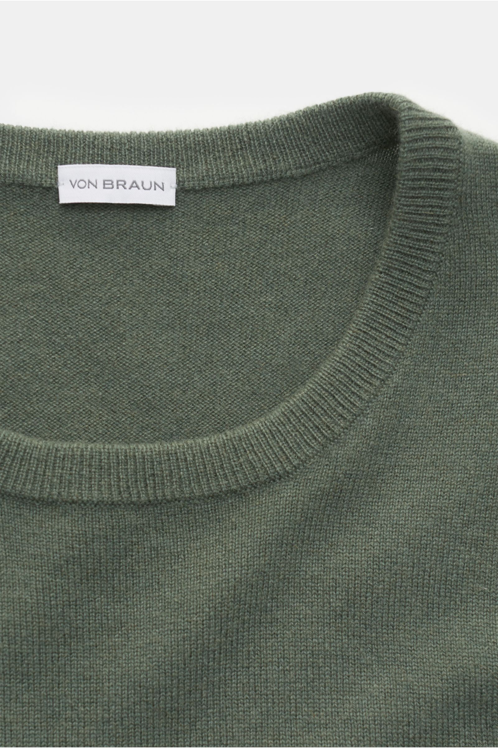 von Braun Cashmere Rundhalspullover graugrün