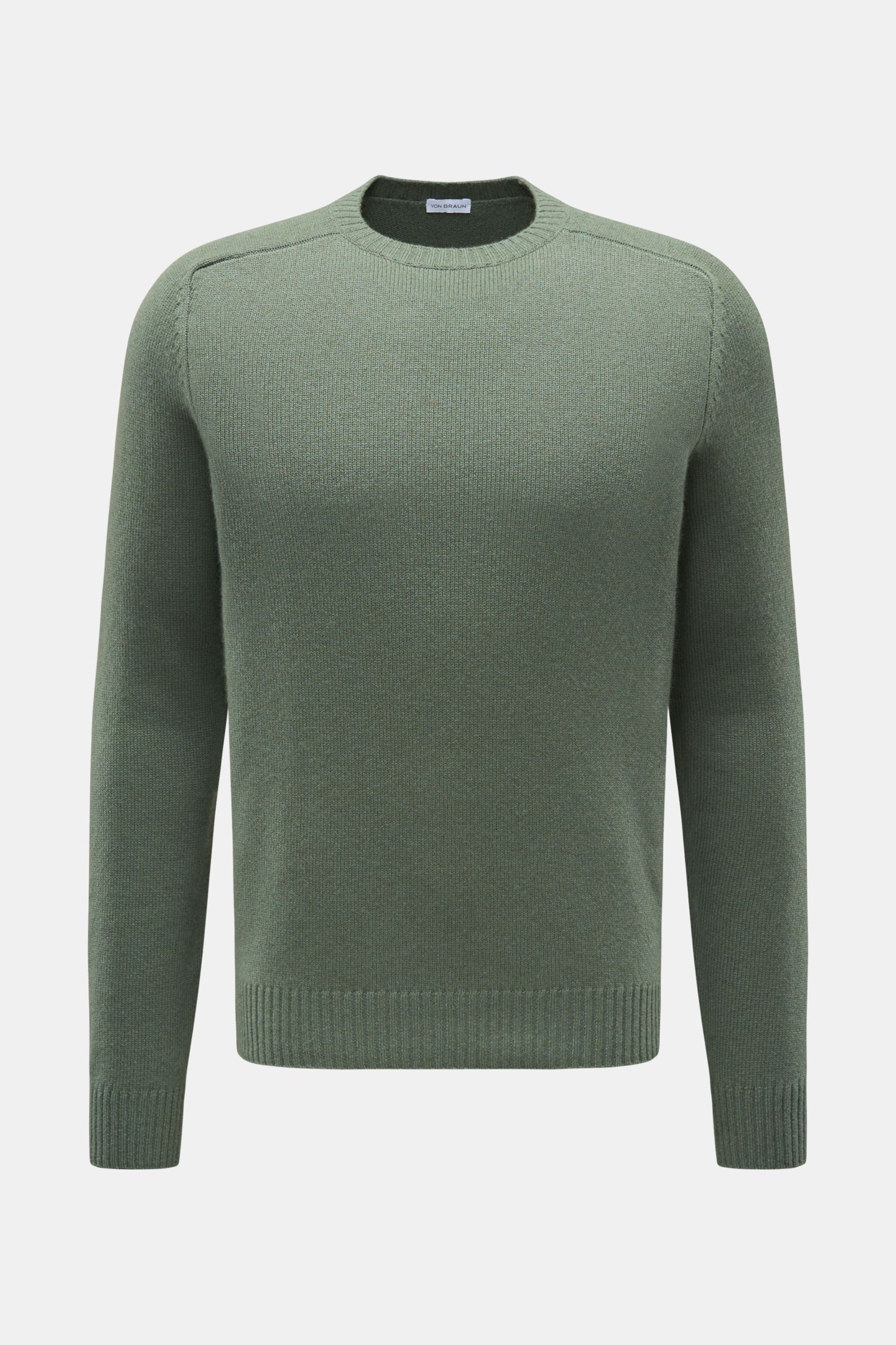 von Braun Cashmere Rundhalspullover graugrün