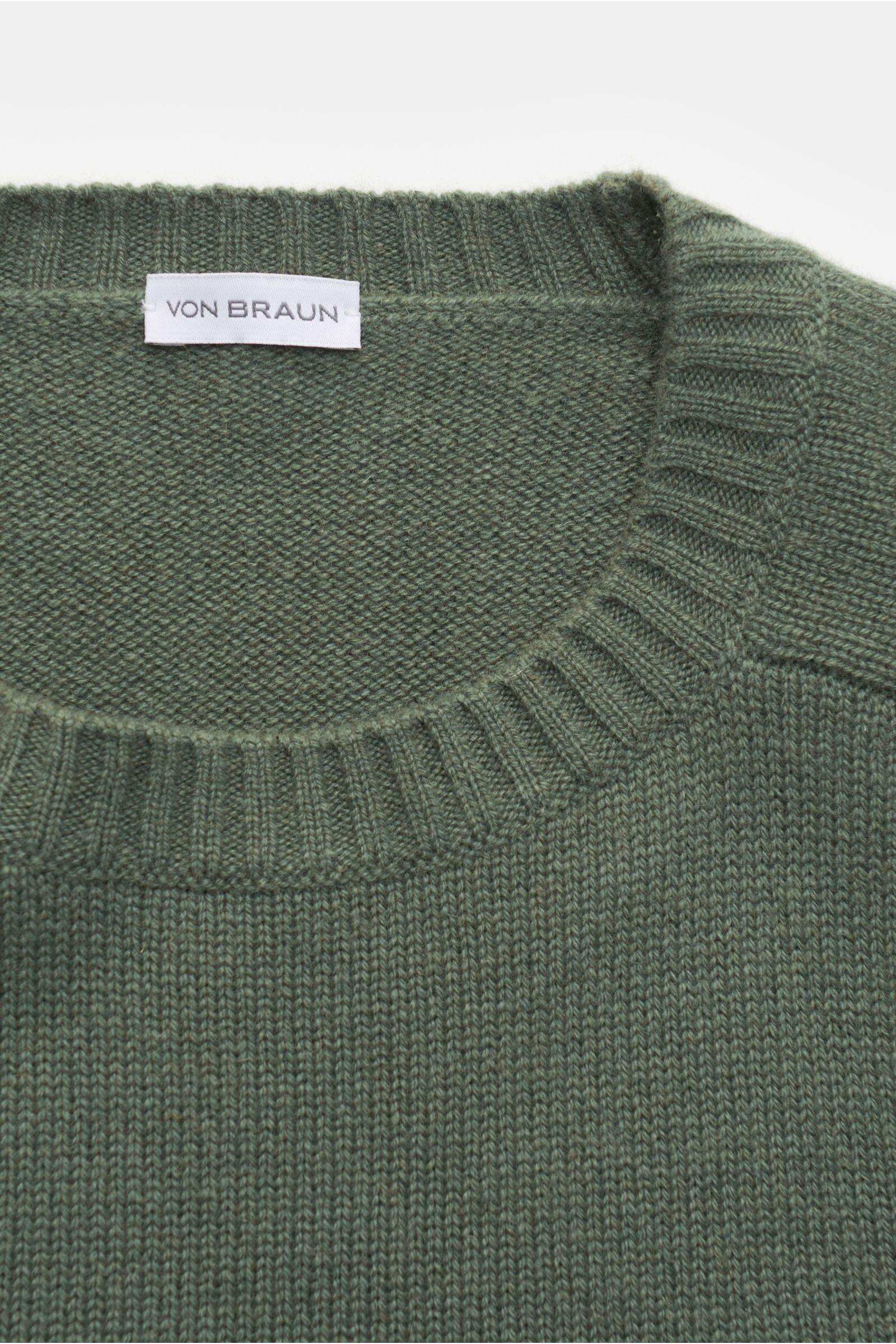 von Braun Cashmere Rundhalspullover graugrün