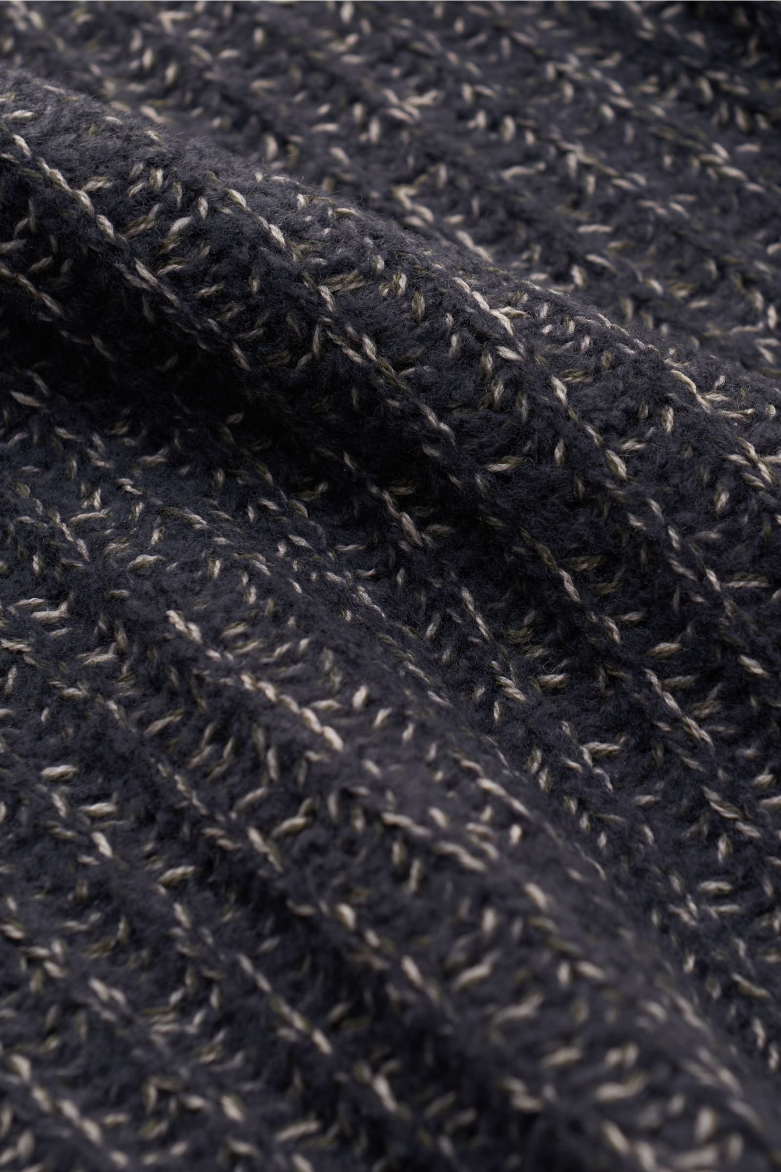 04651/ A trip in a bag Rundhalspullover 'Chunky Rib' navy/hellgrau