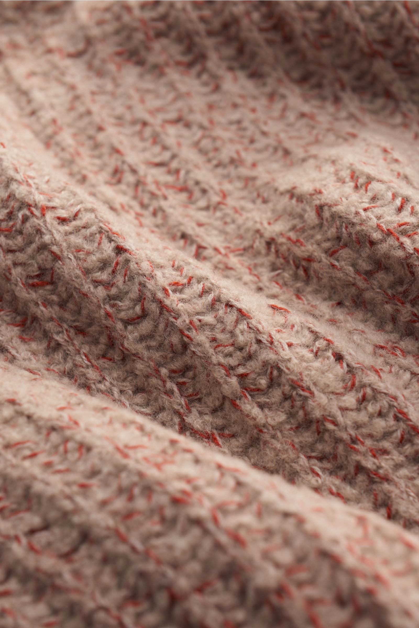 04651/ A trip in a bag Rundhalspullover 'Chunky Rib' beige/rostbraun