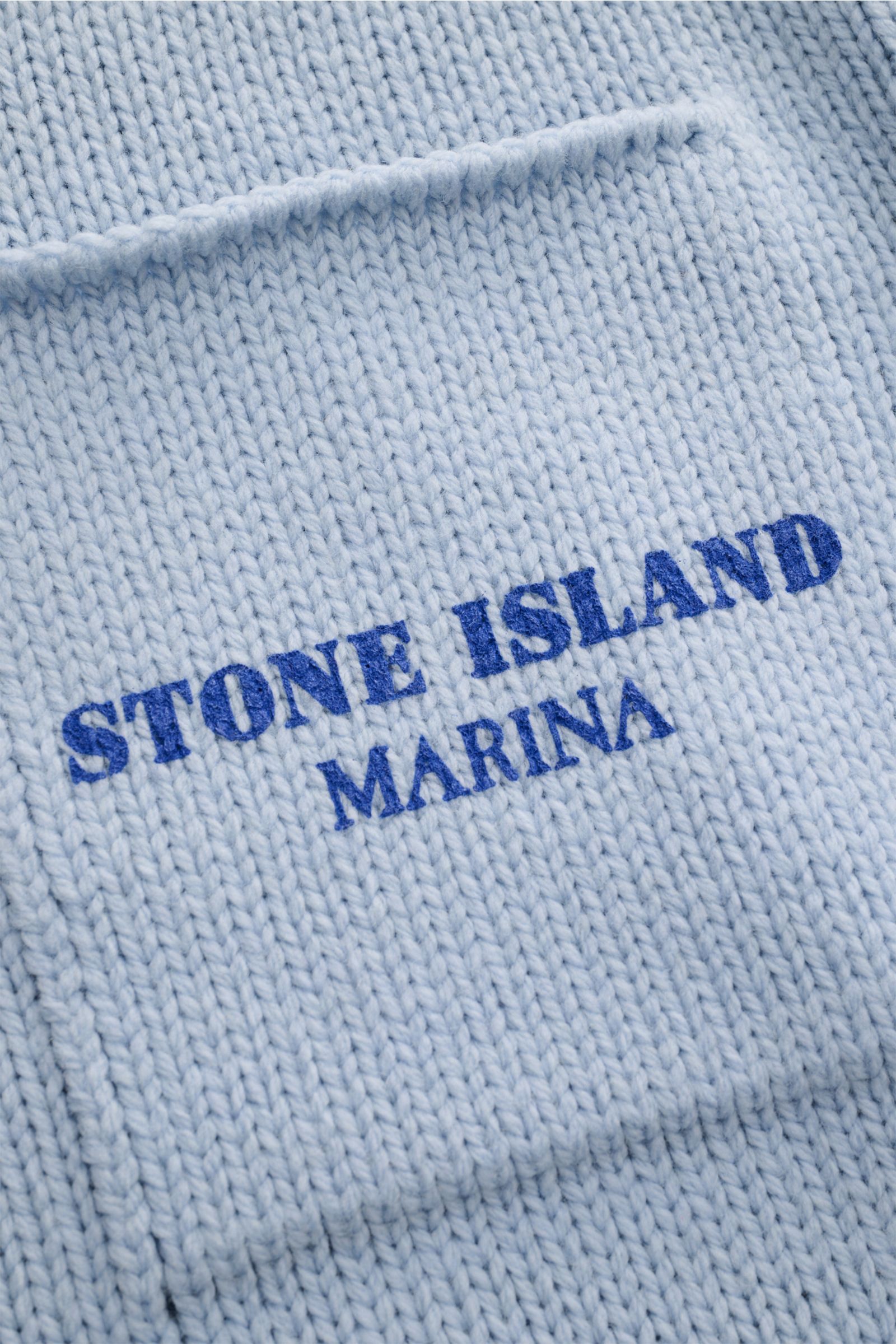 Stone Island Rundhalspullover 'Marina' hellblau/navy gestreift