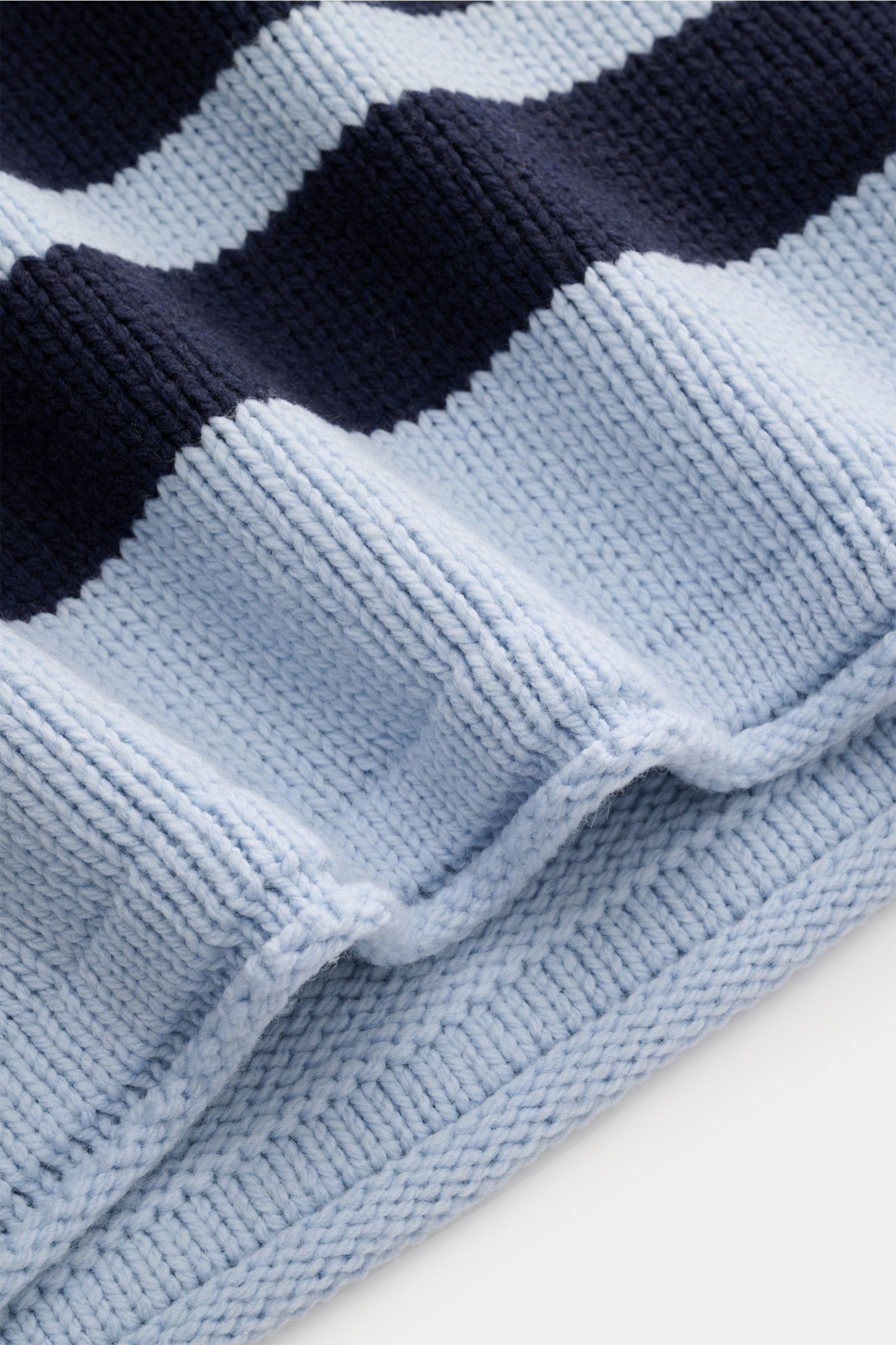 Stone Island Rundhalspullover 'Marina' hellblau/navy gestreift