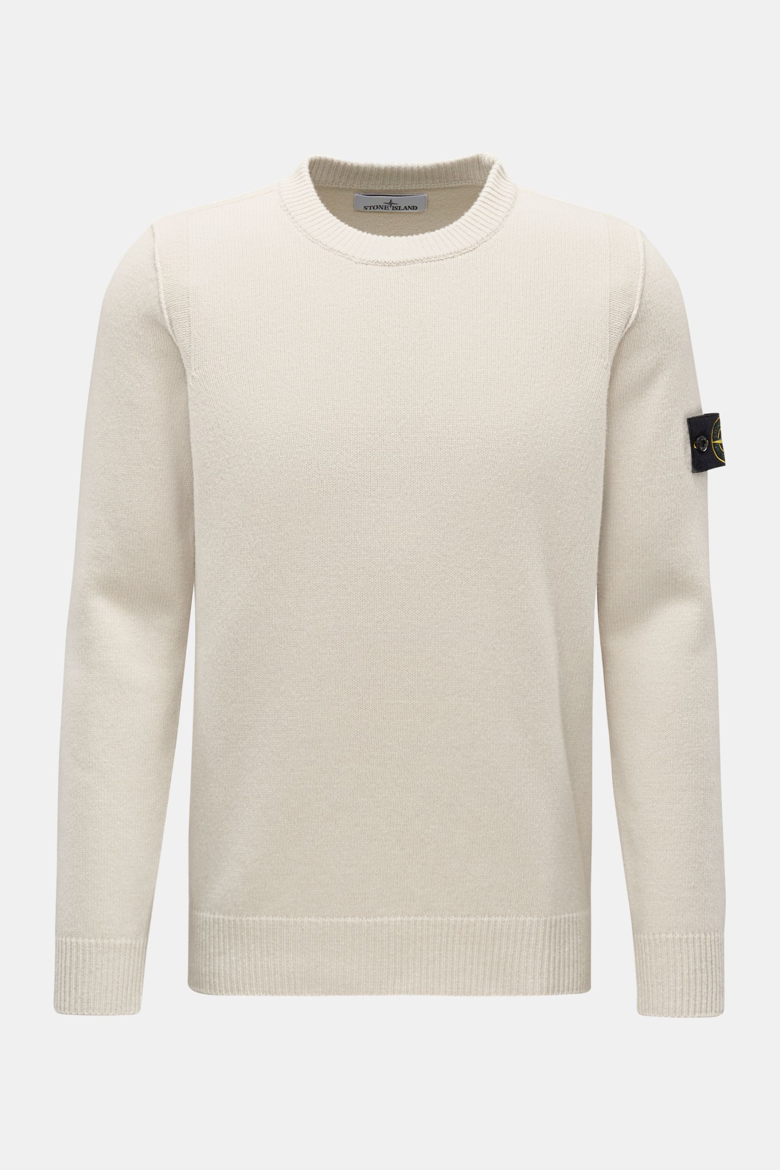 STONE ISLAND crew neck jumper 'Lambswool' sand BRAUN Hamburg