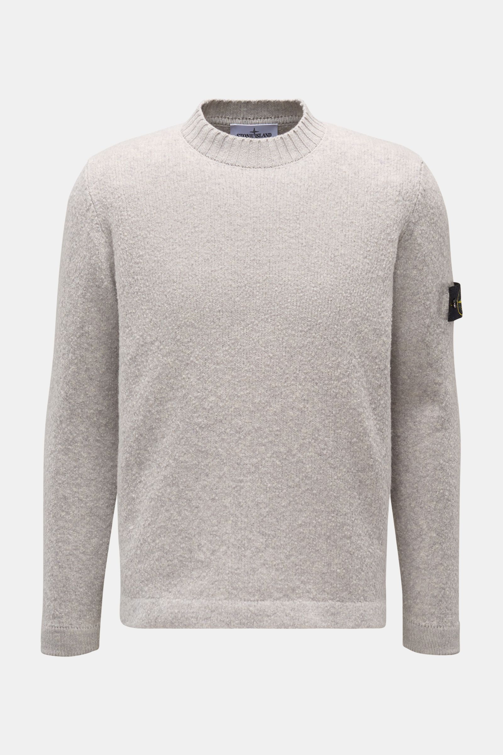 Stone Island Rundhalspullover 'Fancy Yarn' hellgrau