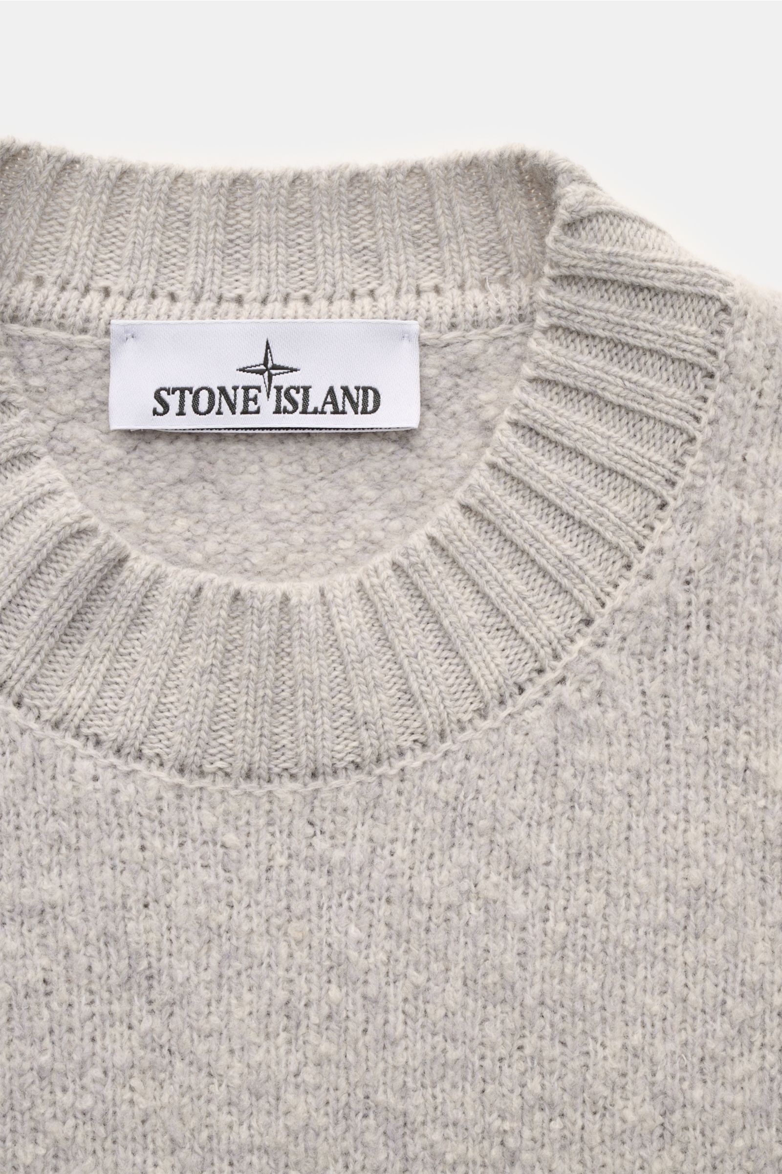 Stone Island Rundhalspullover 'Fancy Yarn' hellgrau