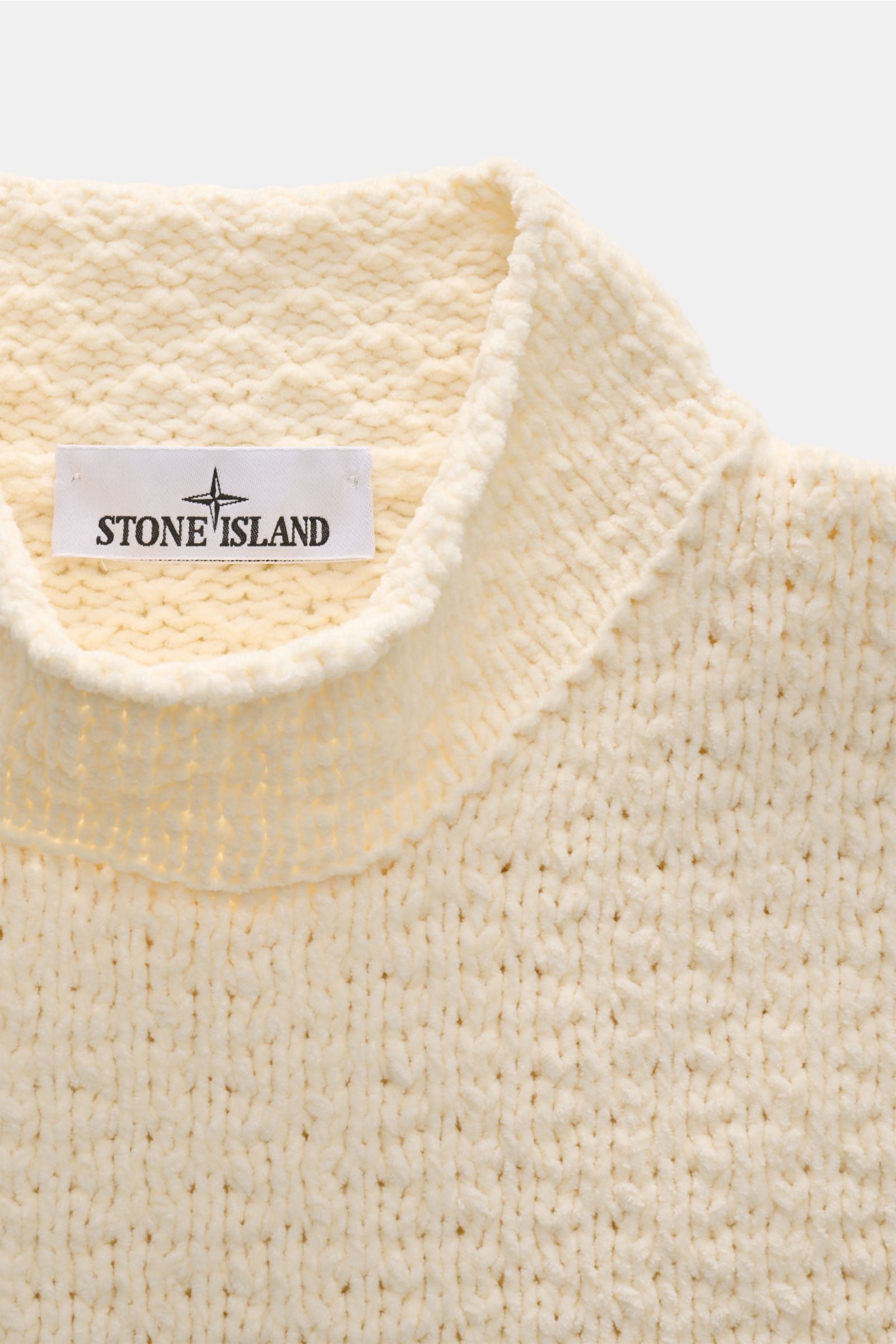 Stone Island Mock Neck Pullover 'Cotton Chenille' creme