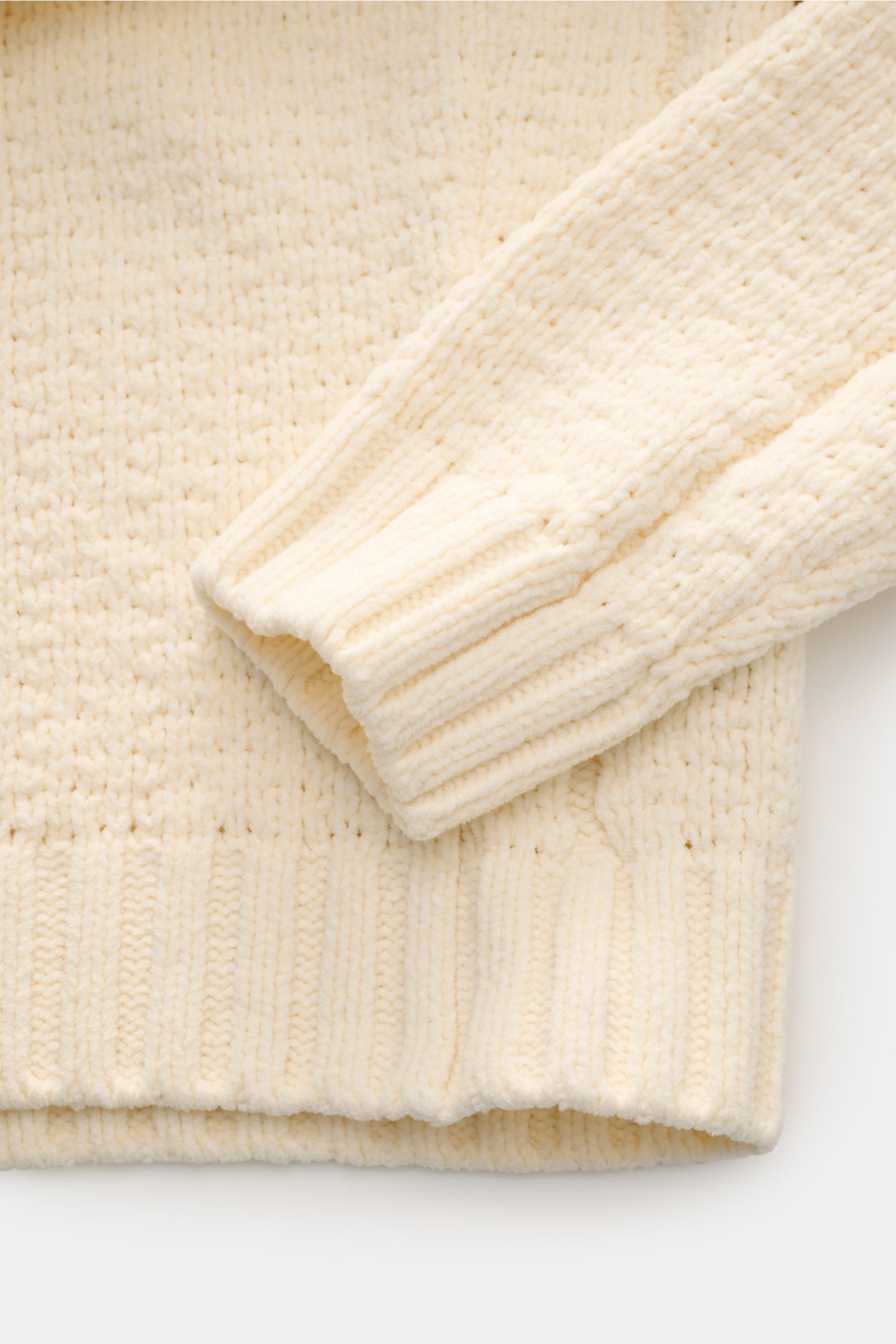 STONE ISLAND mock neck jumper 'Cotton Chenille' cream | BRAUN Hamburg