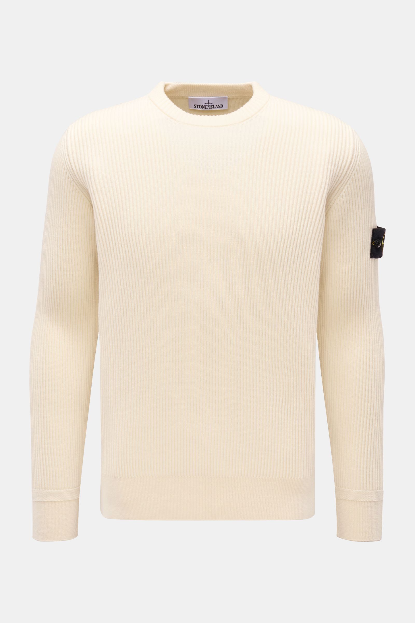 Stone Island Rundhalspullover 'Full Rib' creme