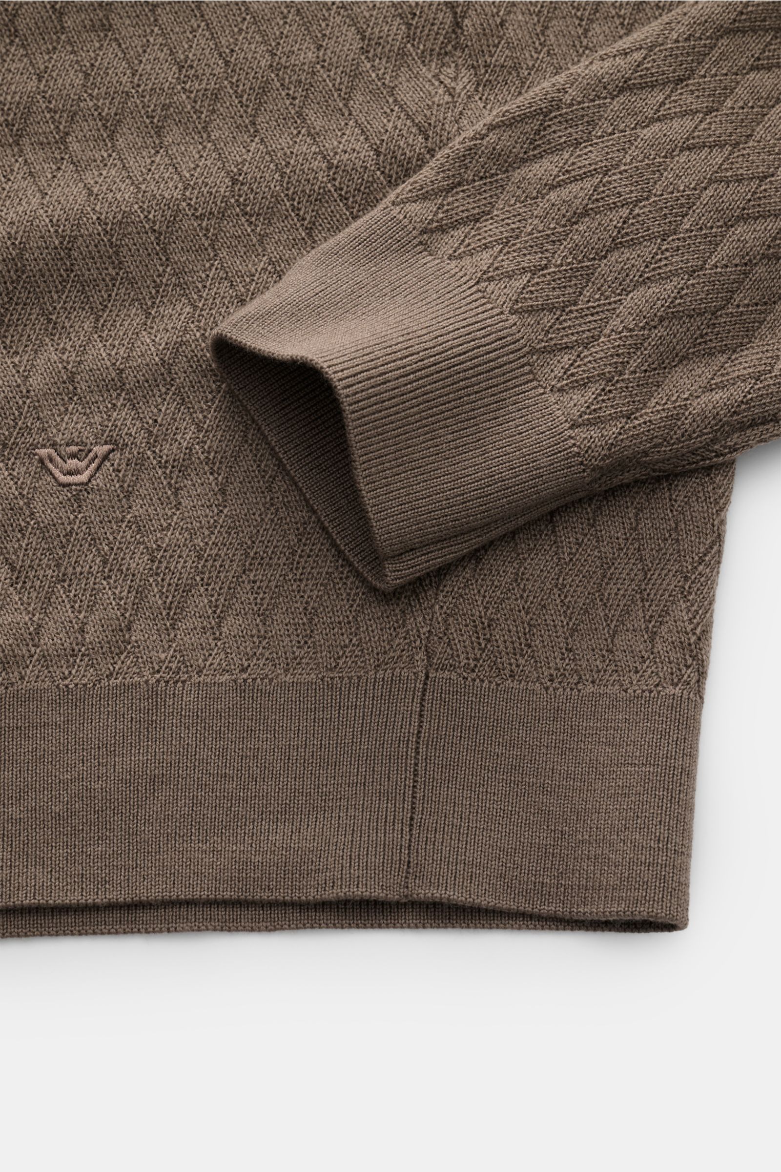 Emporio Armani Feinstrick-Rundhalspullover taupe