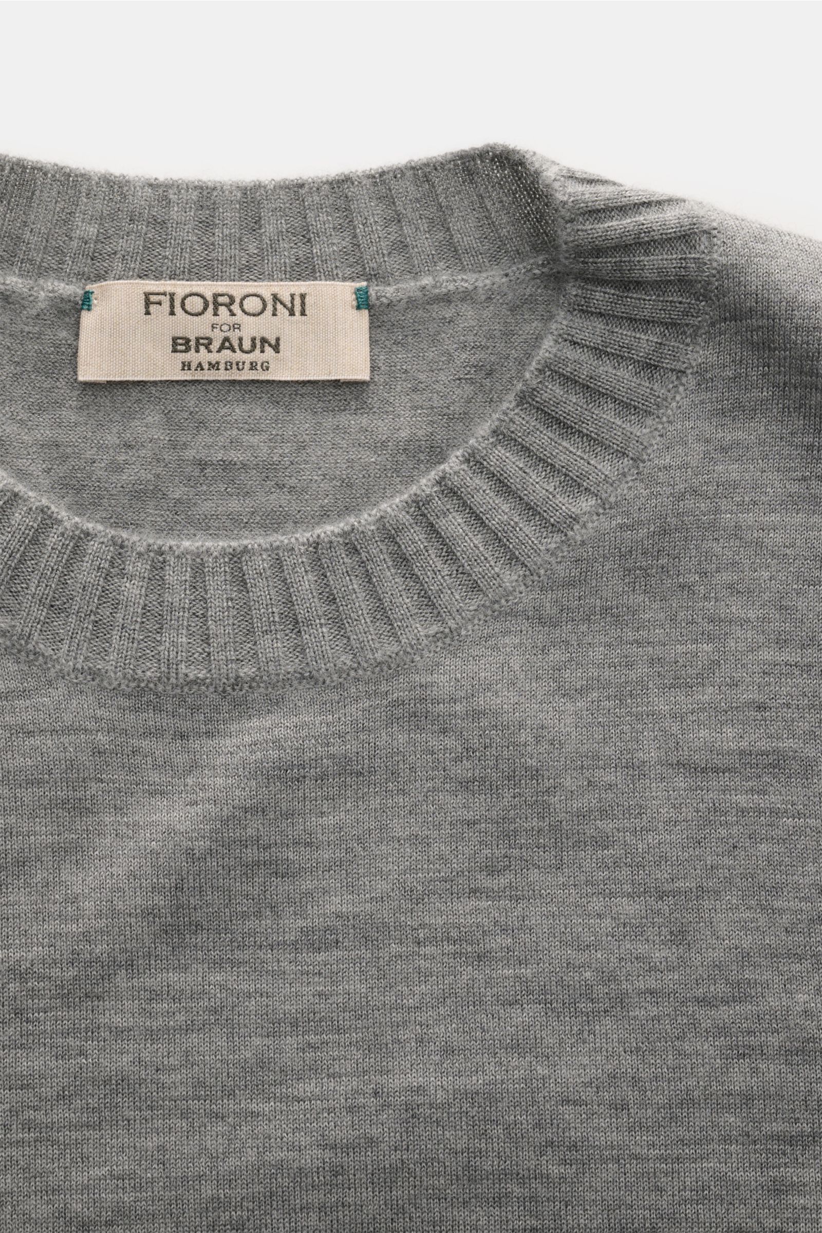 Fioroni Cashmere Rundhalspullover grau meliert
