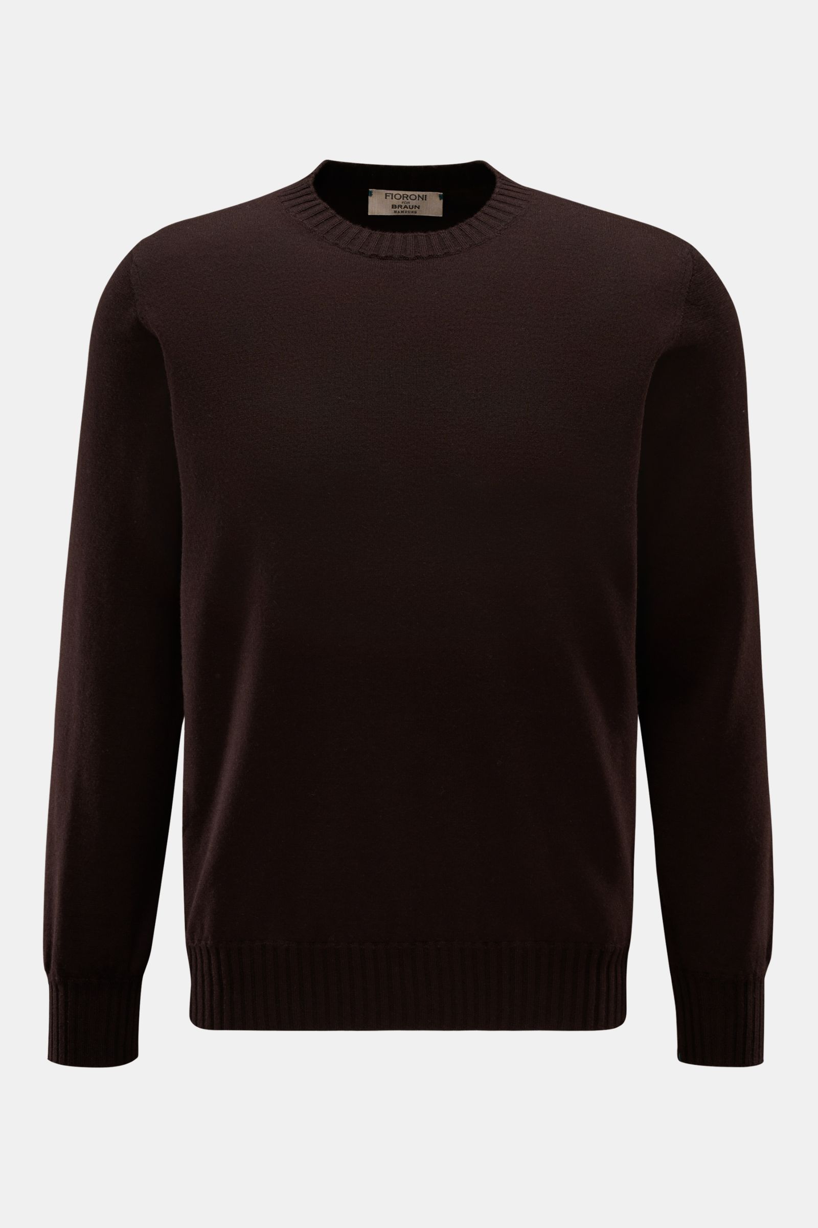 Fioroni Cashmere Rundhalspullover dunkelbraun