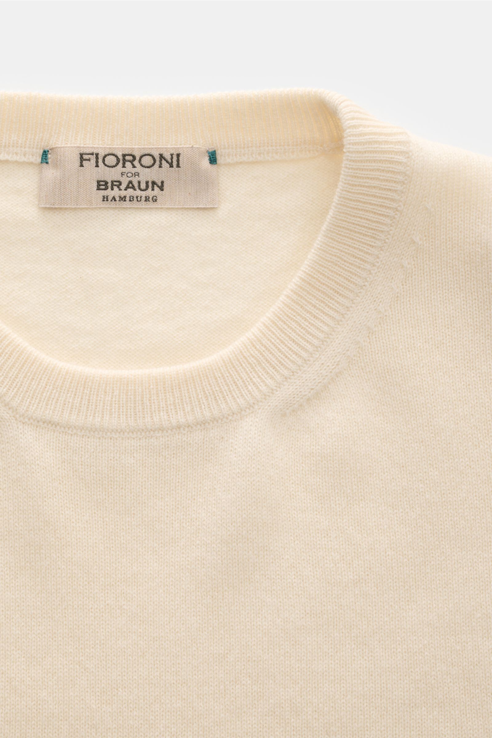 Fioroni Cashmere Rundhalspullover creme