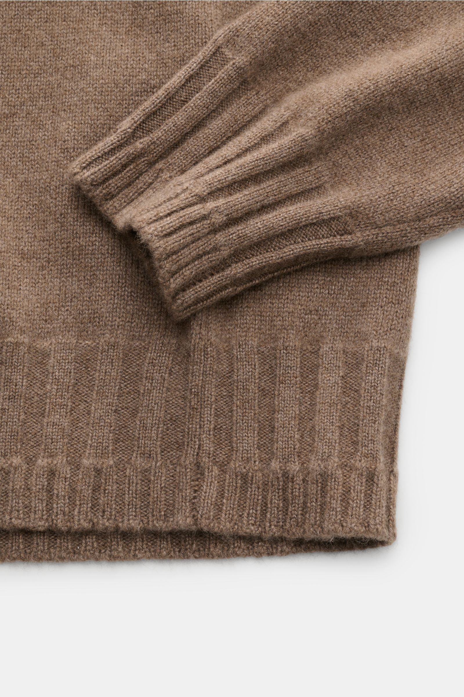 Lunaria Cashmere Cashmere Rundhalspullover graubraun