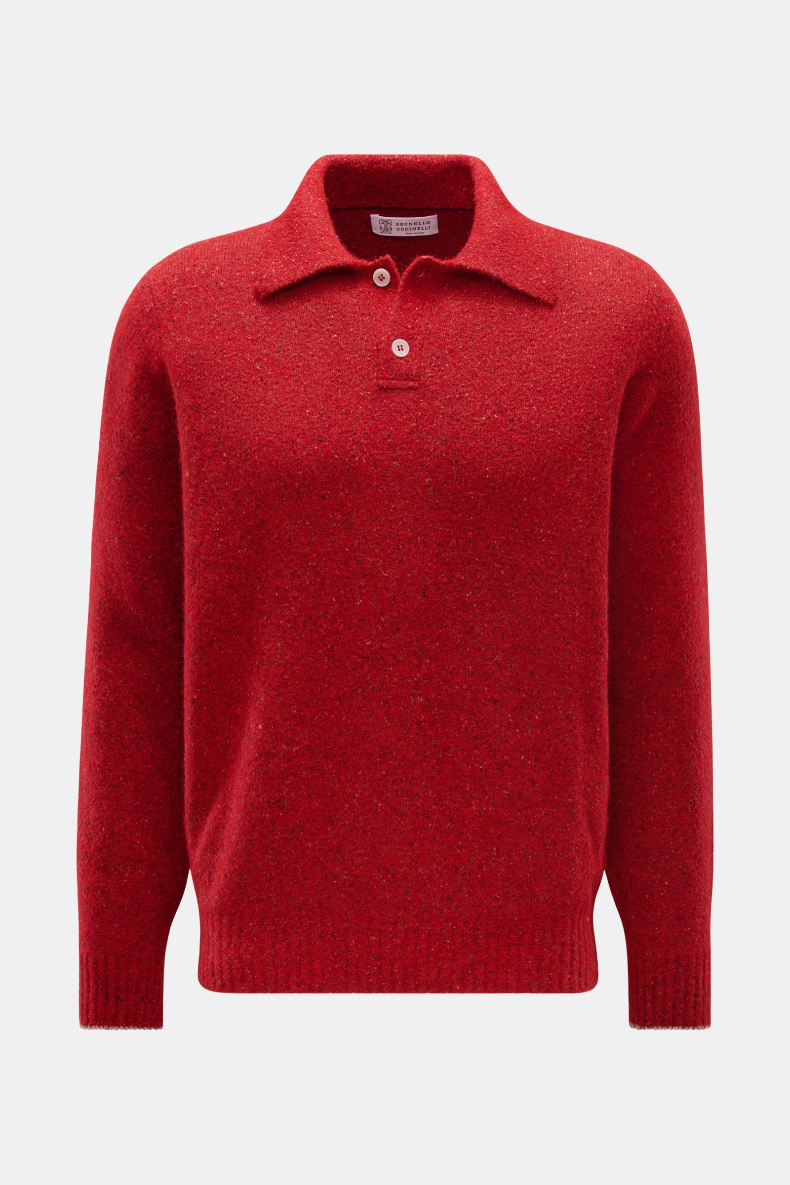 BRUNELLO CUCINELLI knit polo red mottled | BRAUN Hamburg
