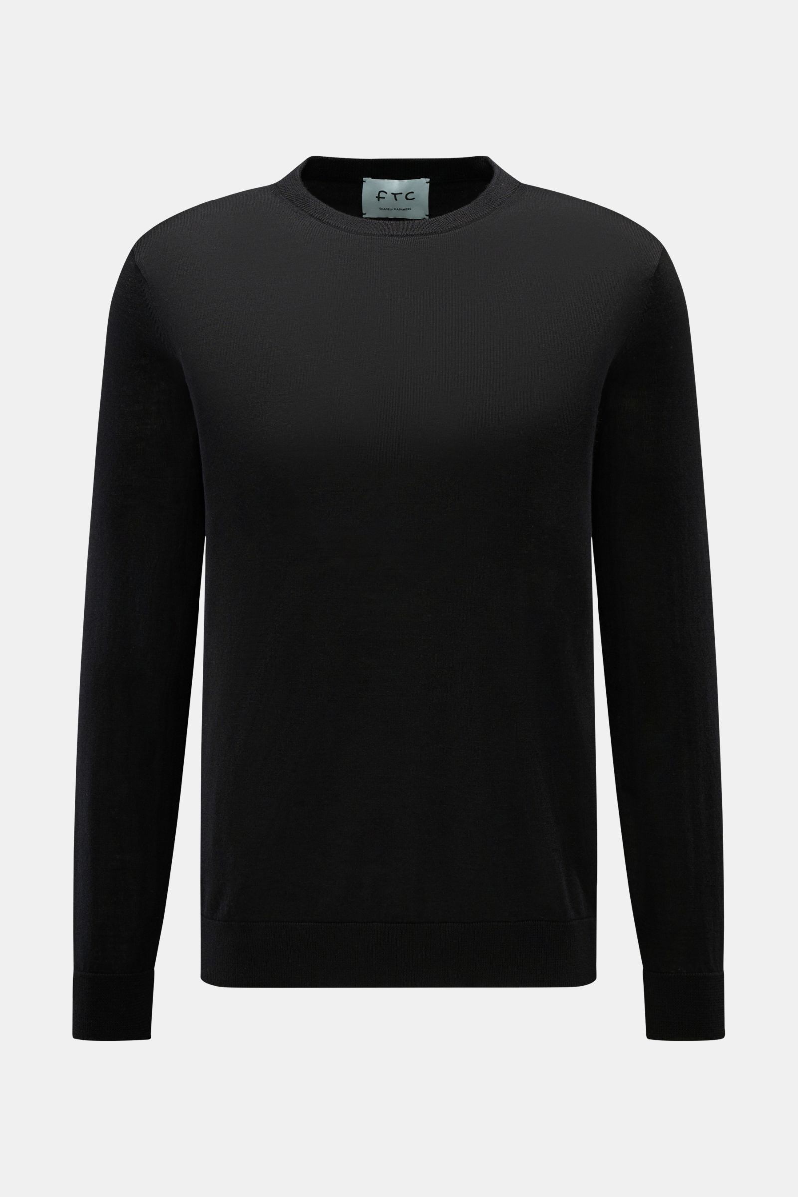 FTC fine knit crew neck jumper black BRAUN Hamburg