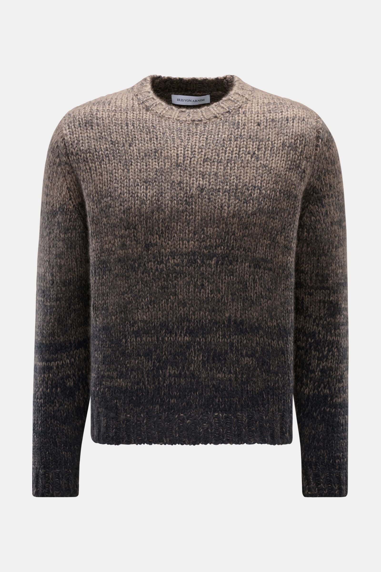 Iris von Arnim Rundhalspullover 'Bryan' graubraun/dunkelbraun meliert