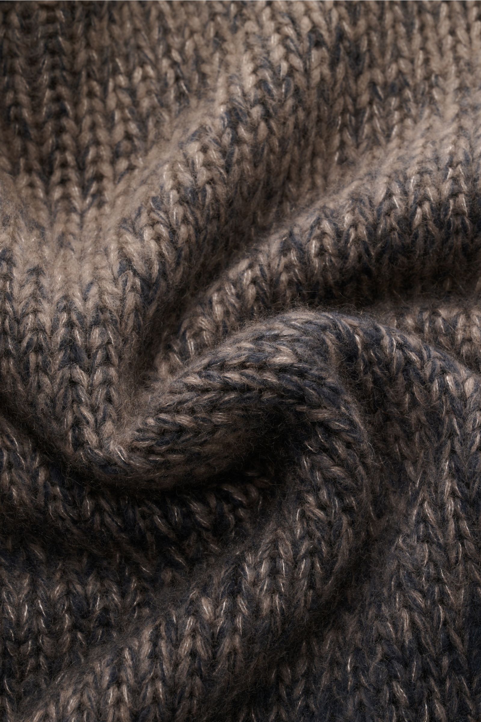 Iris von Arnim Rundhalspullover 'Bryan' graubraun/dunkelbraun meliert