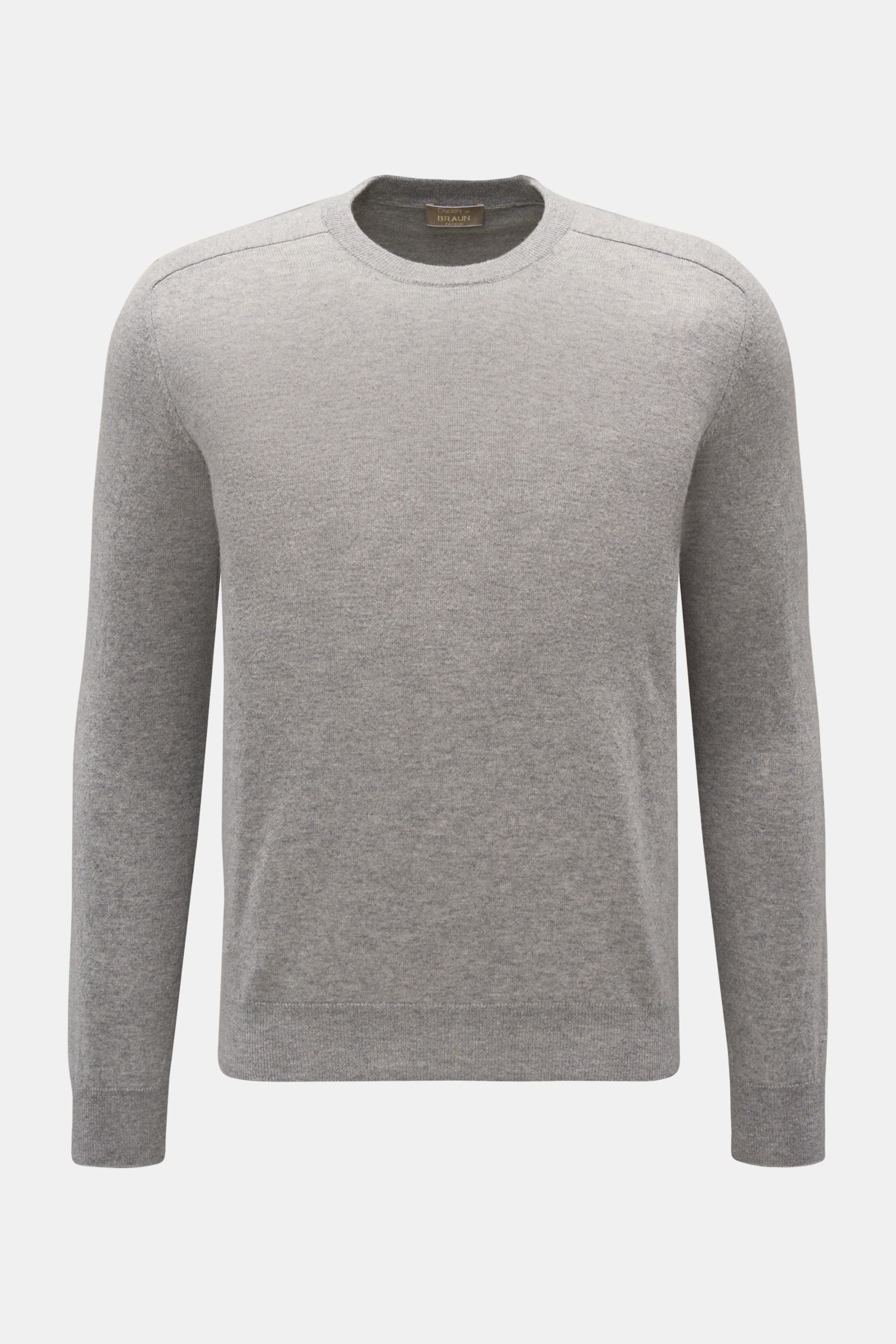 Cruciani Cashmere crew neck jumper grey mottled