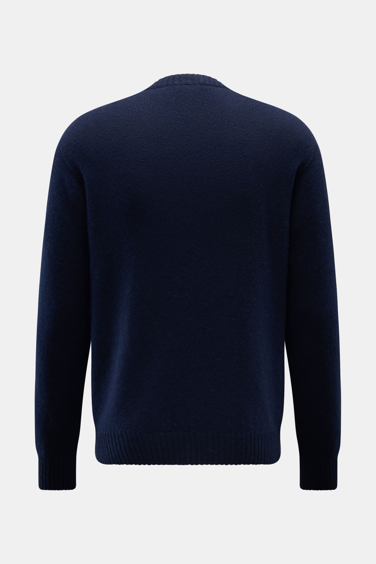 04651/ A trip in a bag Cashmere Rundhalspullover 'Extreme Cashmere Crew' navy, Rückansicht, reiner Cashmere, Regular Fit, weicher Griff, feines Strickbild, Rundhalsausschnitt, flexible Rippbündchen.