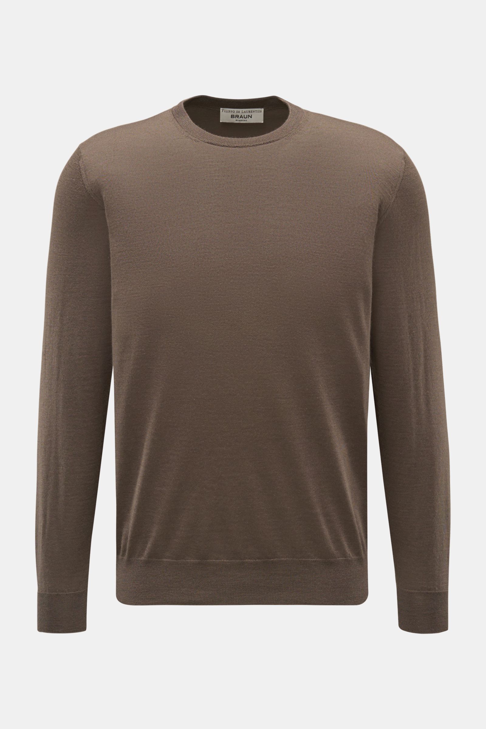 Filippo de Laurentiis Feinstrick-Rundhalspullover graubraun