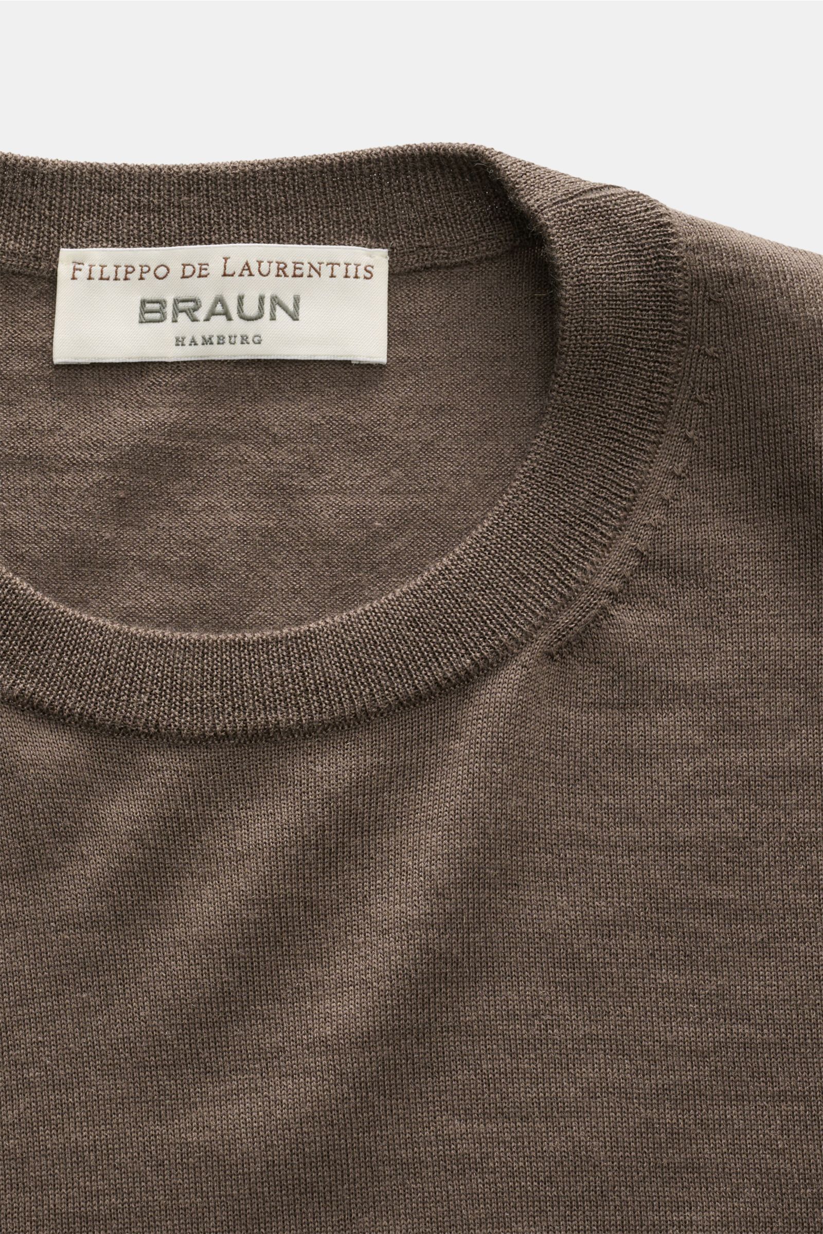 Filippo de Laurentiis Feinstrick-Rundhalspullover graubraun