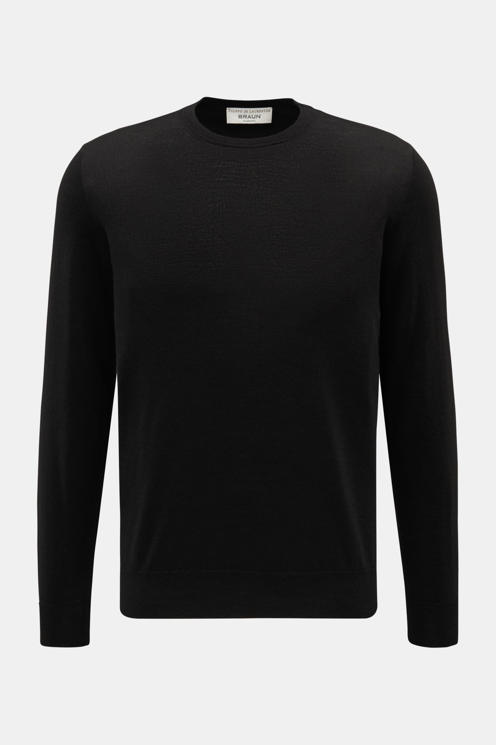 Filippo de Laurentiis Feinstrick-Rundhalspullover schwarz
