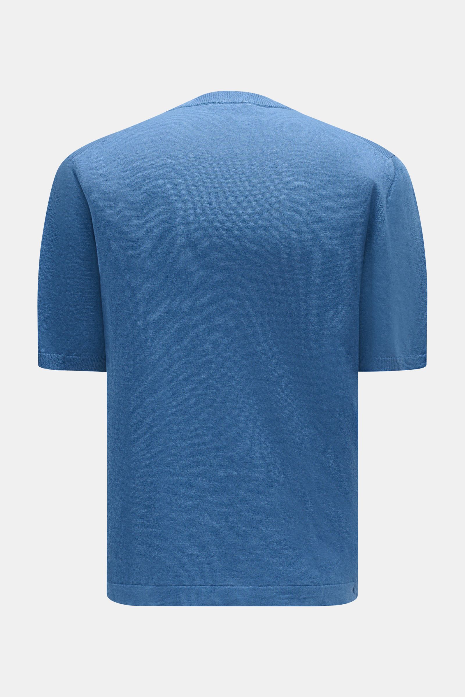 04651/ A trip in a bag Feinstrick-Kurzarmpullover 'Pocket Tee' graublau