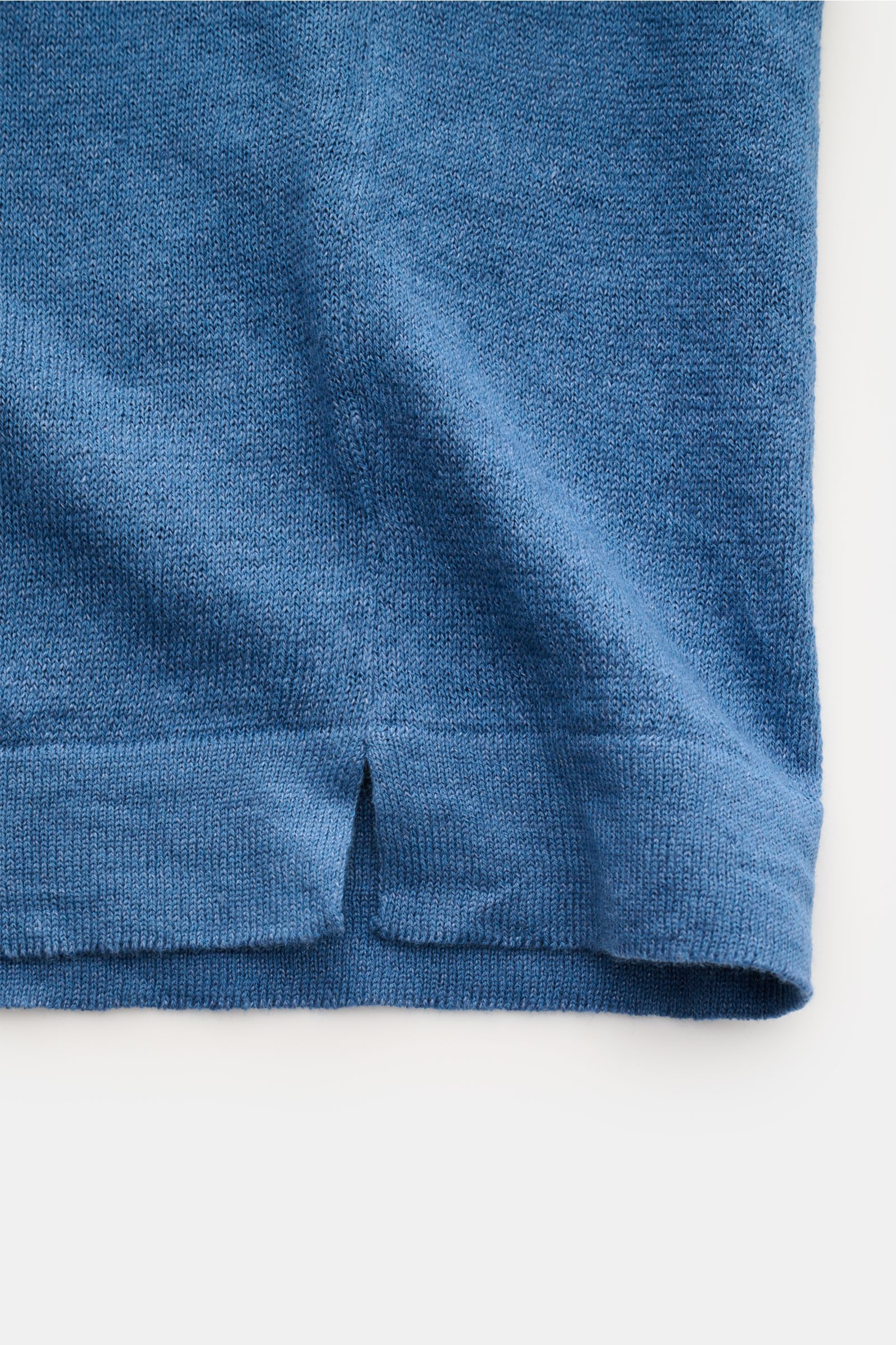 04651/ A trip in a bag Feinstrick-Kurzarmpullover 'Pocket Tee' graublau
