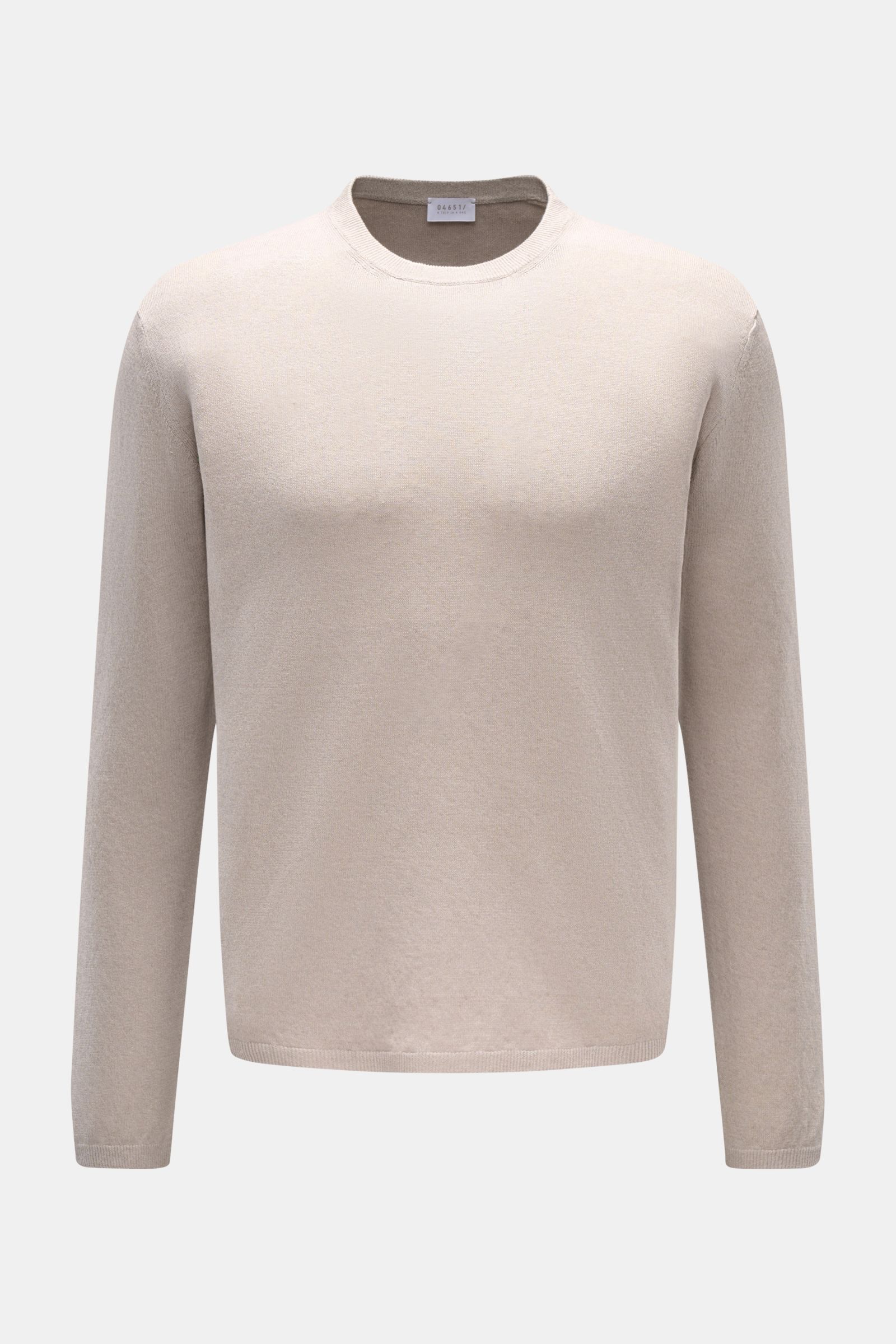 04651/ A trip in a bag Rundhalspullover 'Piping Crew' taupe