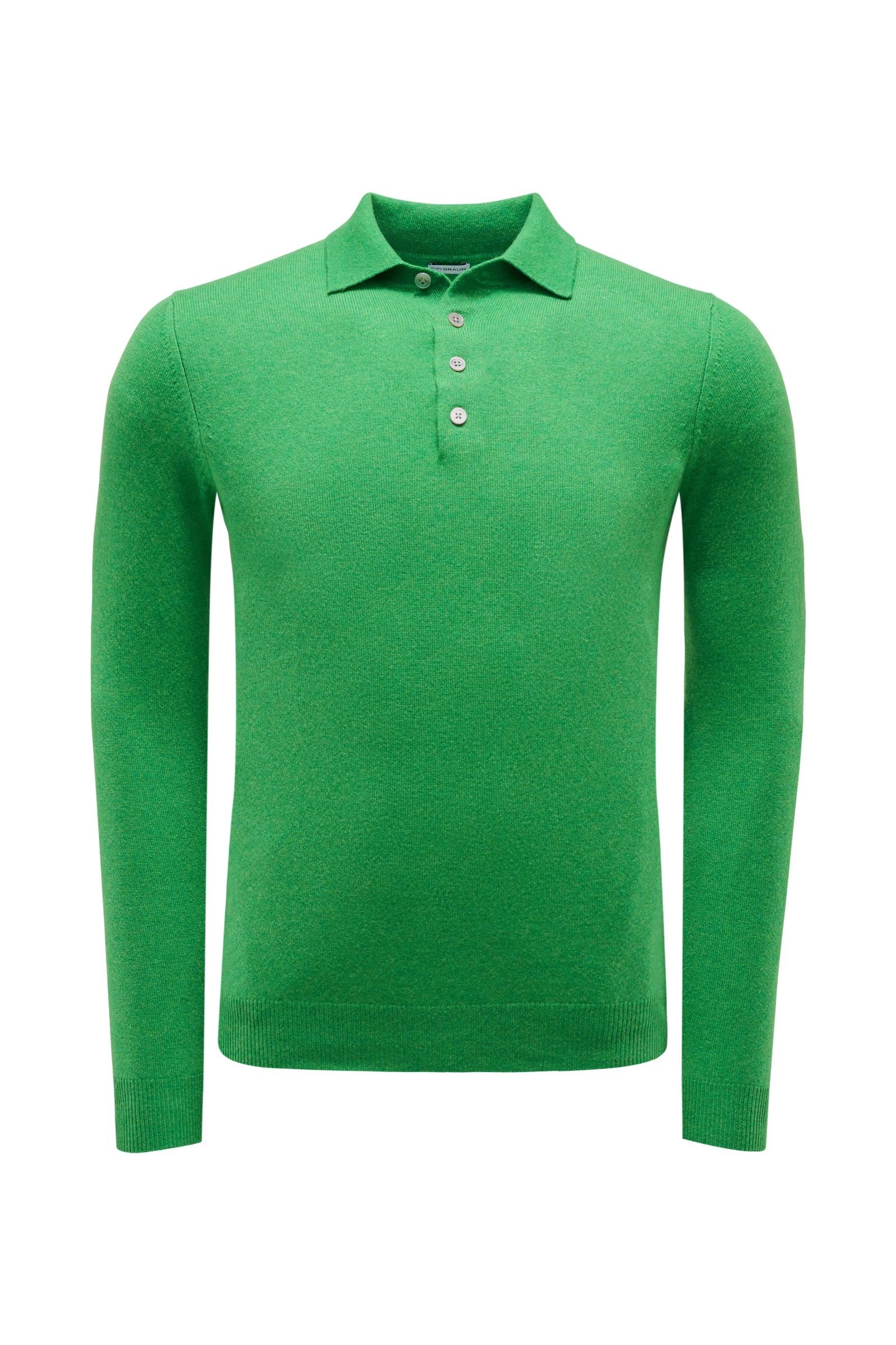 Cashmere knit polo shirt green