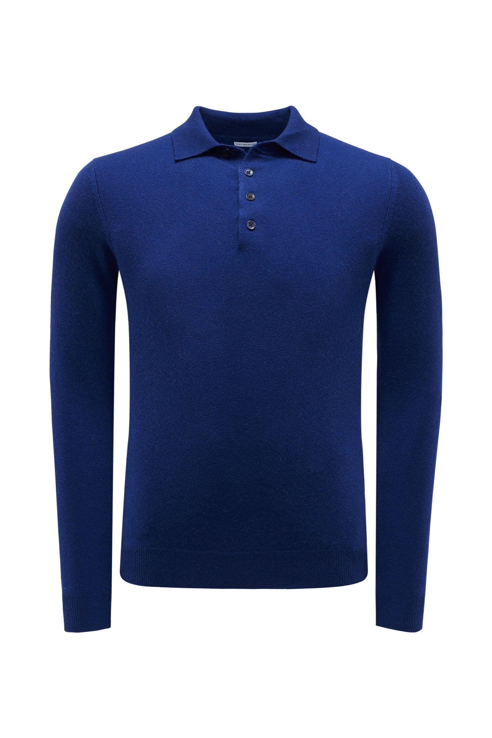 Cashmere knit polo blue