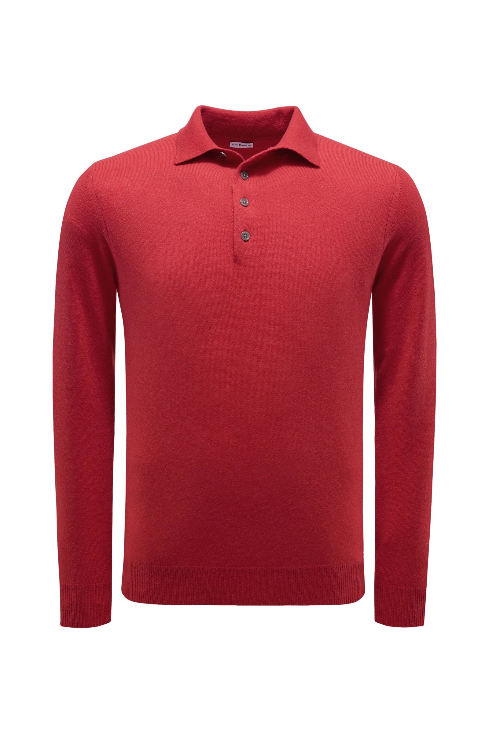 Cashmere knit polo red
