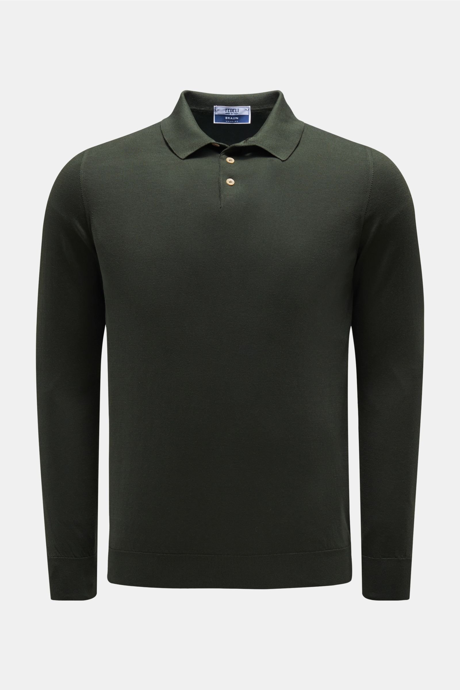 Longsleeve-Poloshirt 'Sportman' dunkelgrün