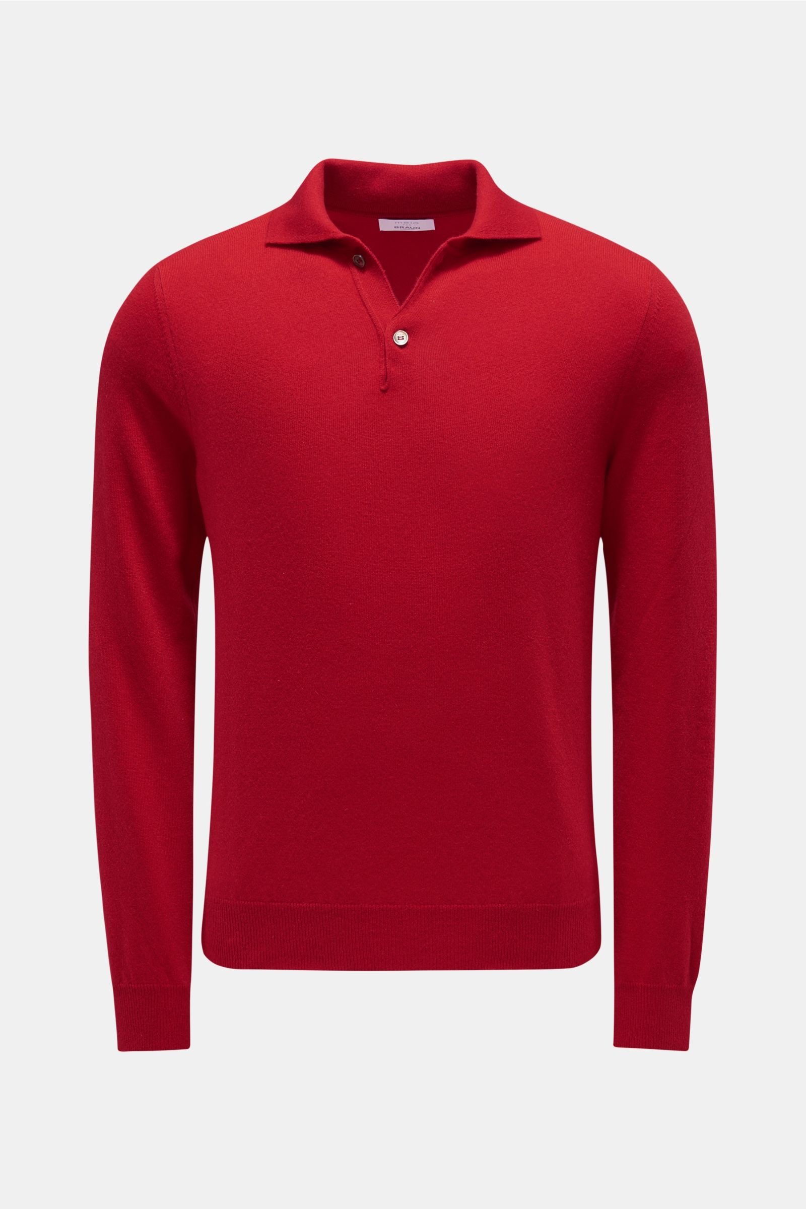 Cashmere knit polo red