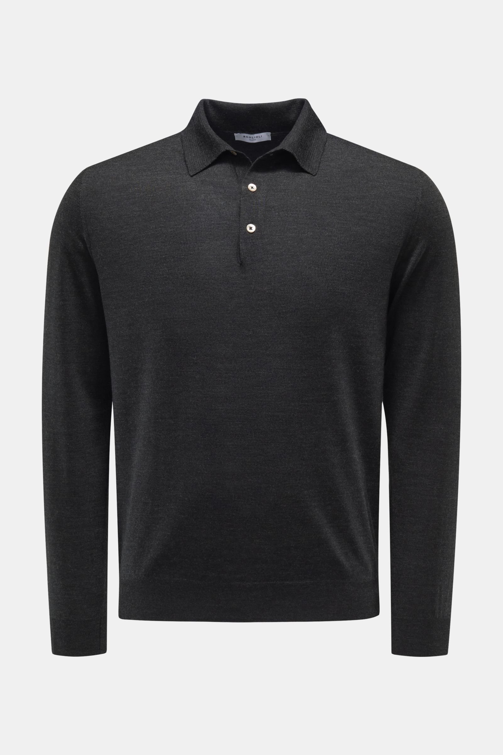 Knit polo shirt anthracite