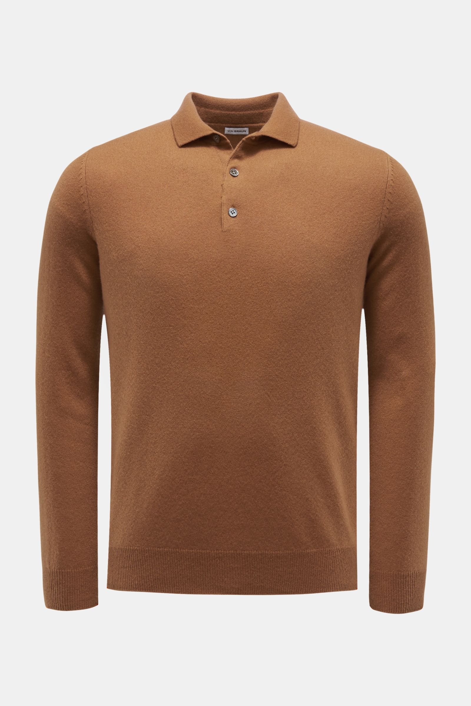 Cashmere knit polo brown