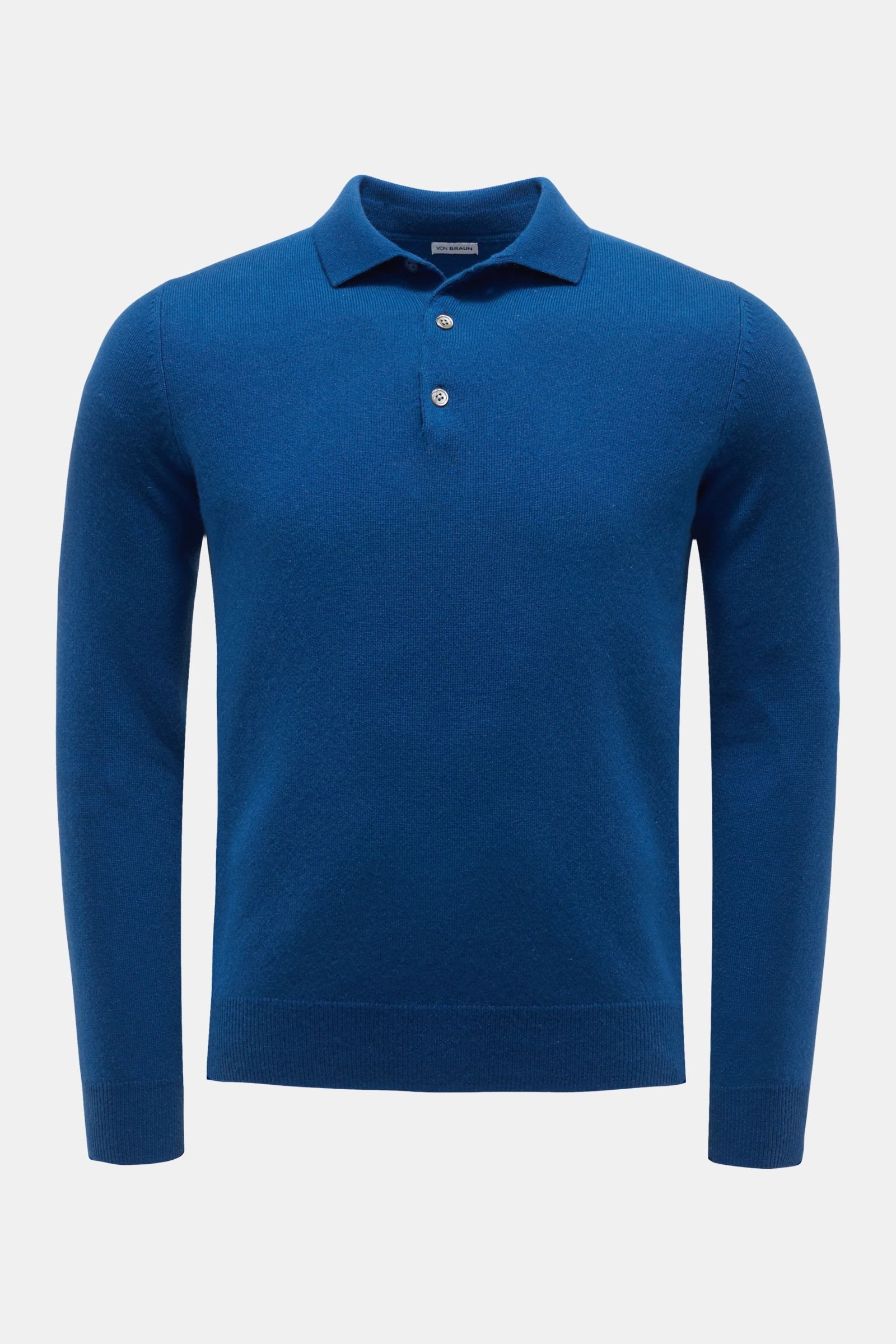 Cashmere knit polo blue