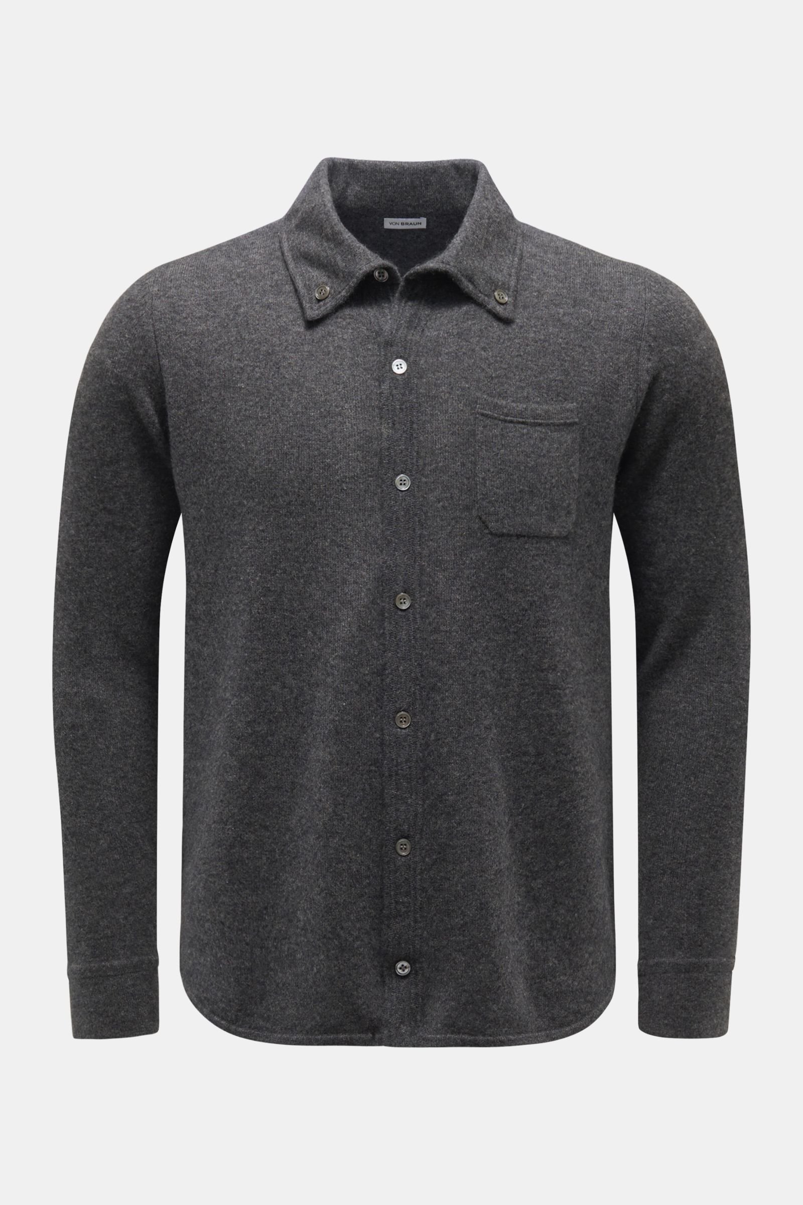 Cashmere overshirt dark grey