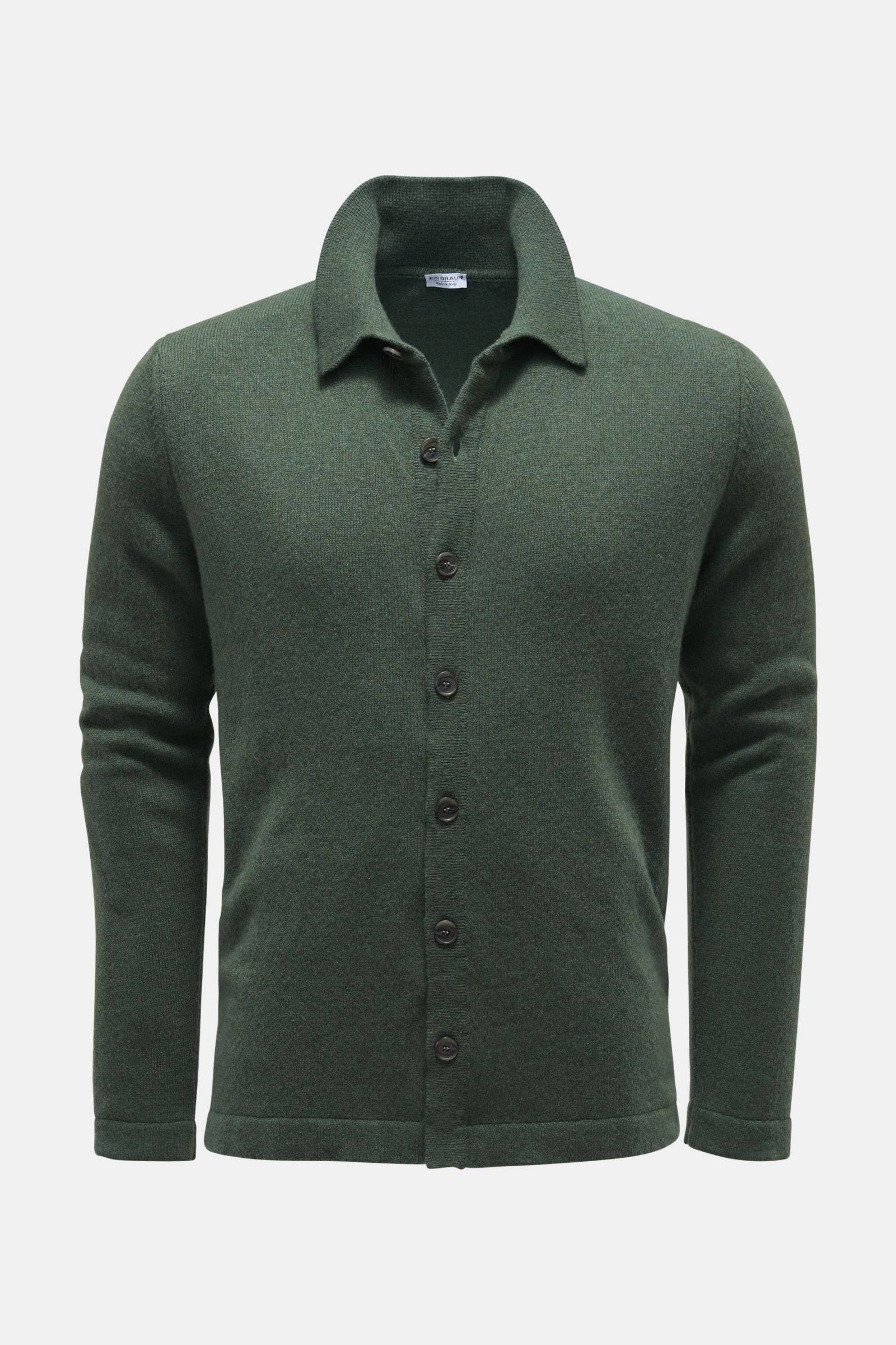 Cashmere overshirt grey-green