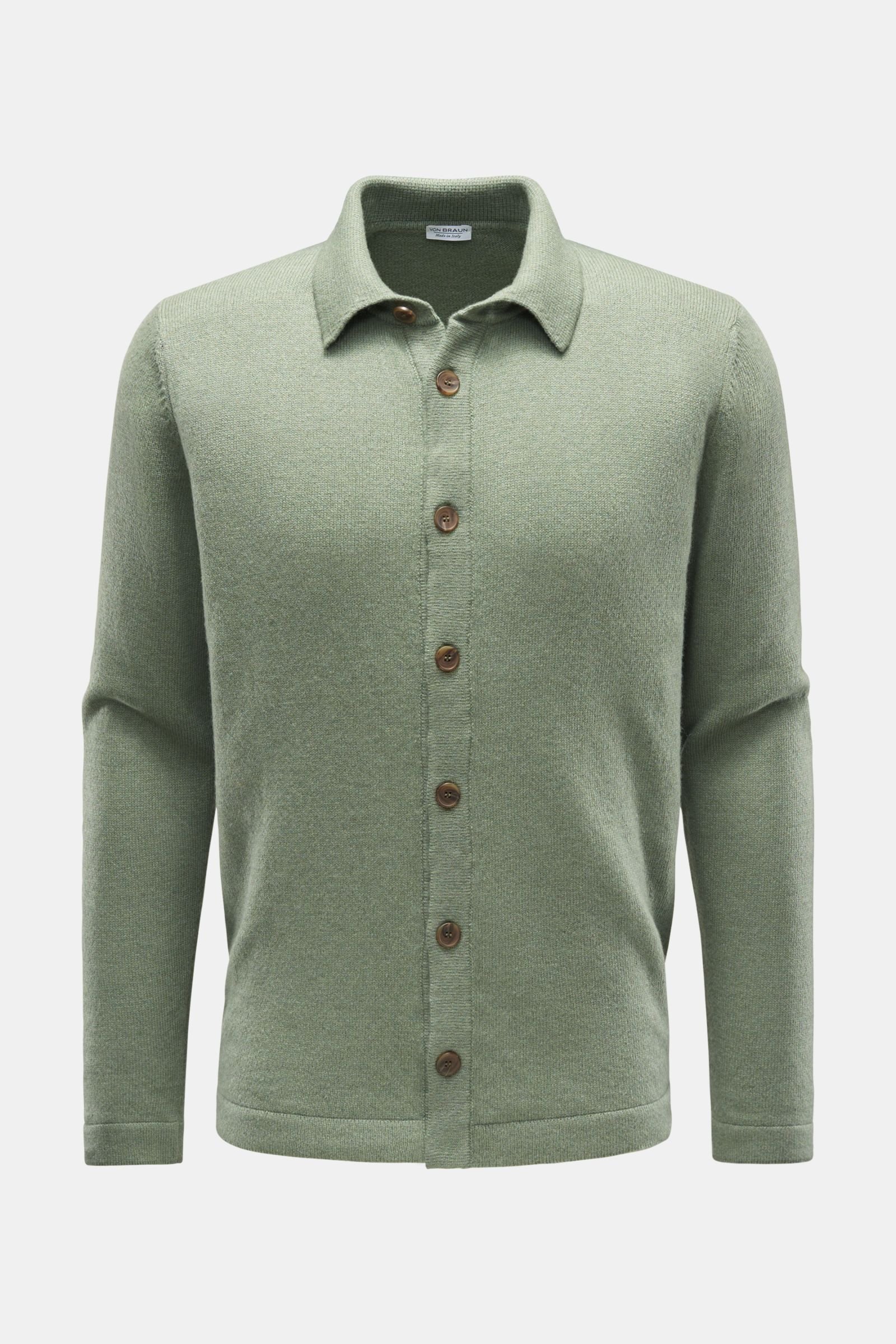 Cashmere cardigan grey-green